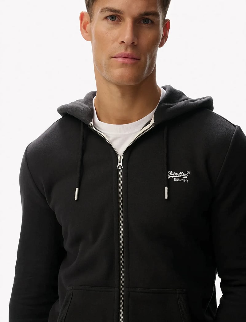 Superdry - ESSENTIAL LOGO ZIP HOODIE HB - hættetrøjer - carbon black - 4