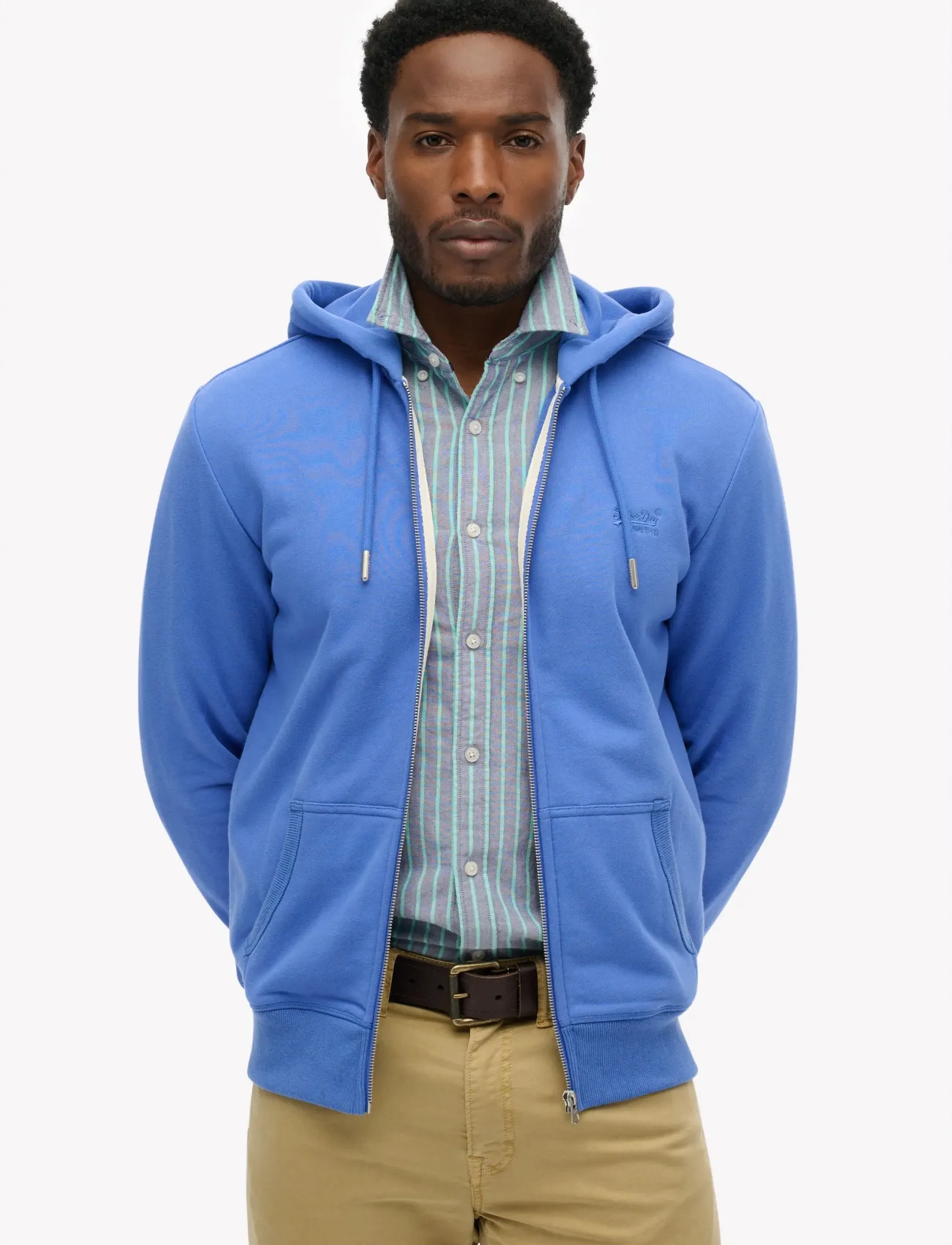 Superdry ESSENTIAL LOGO ZIP HOODIE HB - Kapuutsiga dressipluusid - CHAMBRAY BLUE / navy