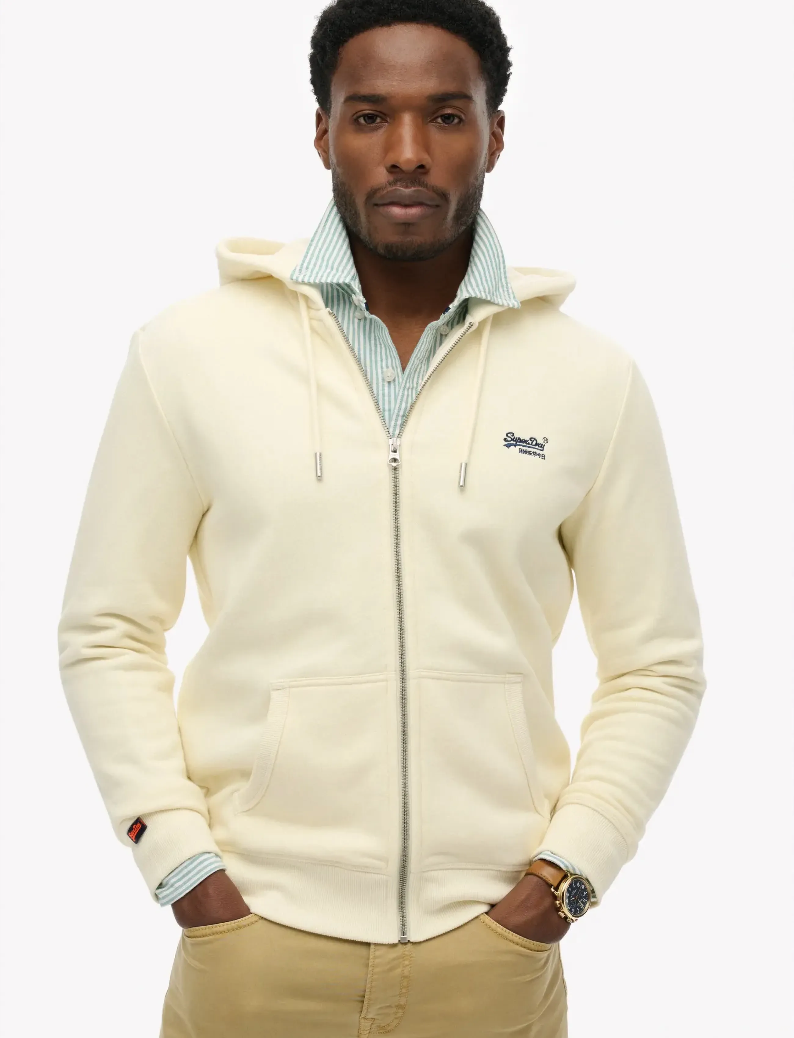 Superdry - ESSENTIAL LOGO ZIP HOODIE HB - sweatshirts - dusty white - 4