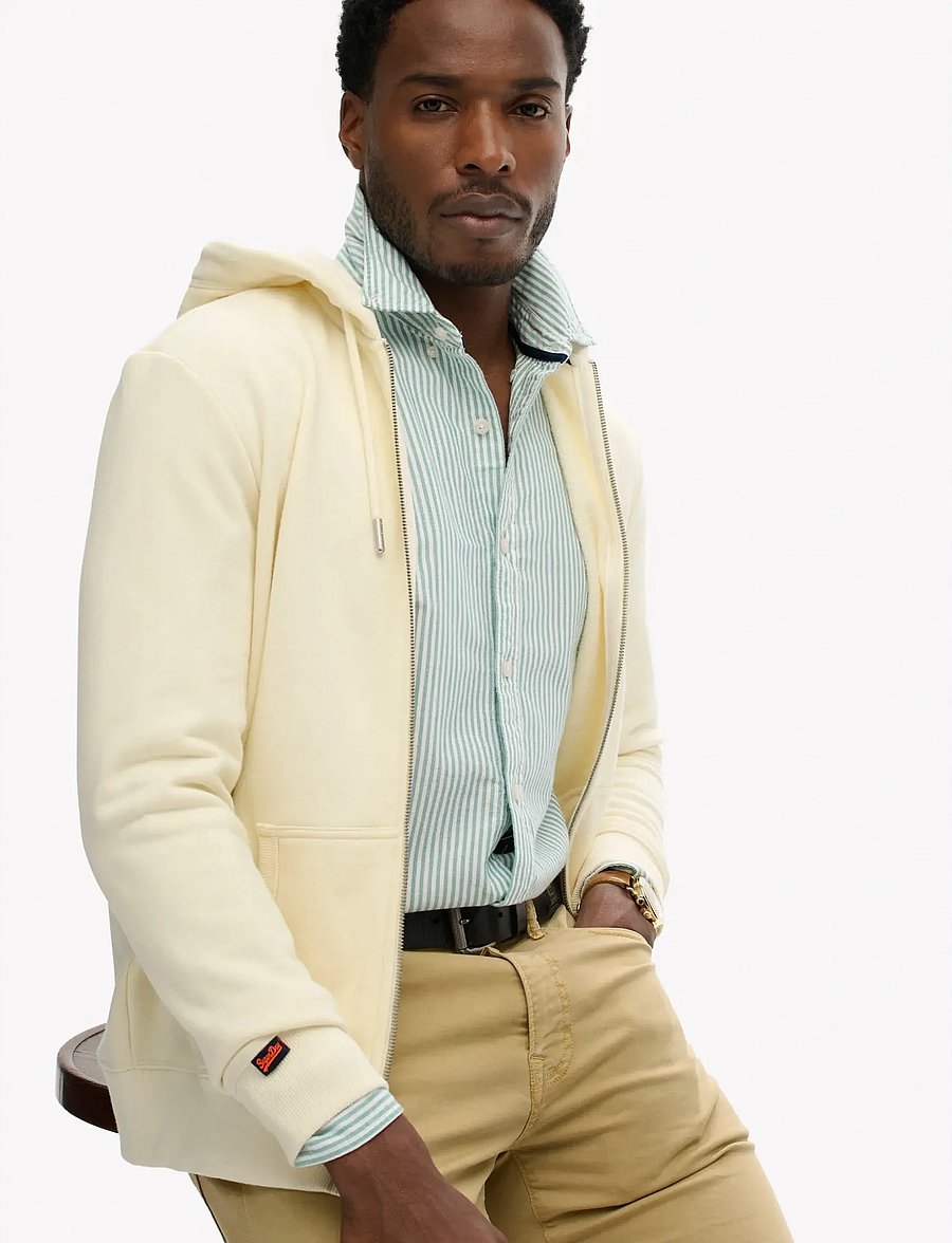 Superdry - ESSENTIAL LOGO ZIP HOODIE HB - kapuutsiga dressipluusid - dusty white - 5
