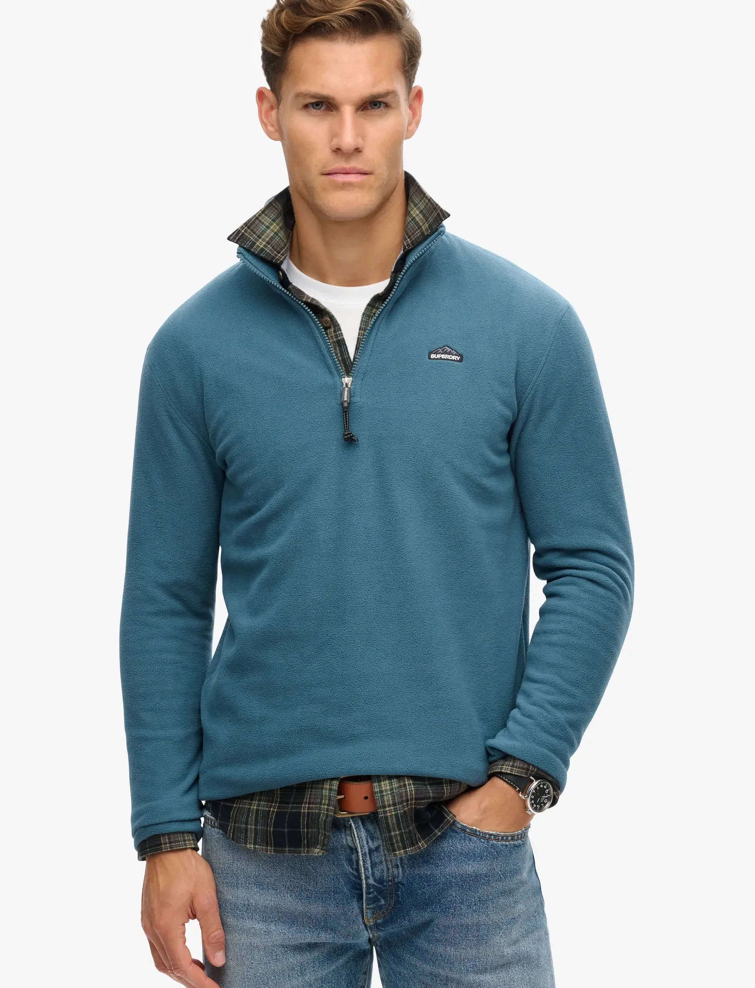 Superdry POLAR FLEECE HALF ZIP - Sweatshirts & Hoodies - ORION BLUE / blue
