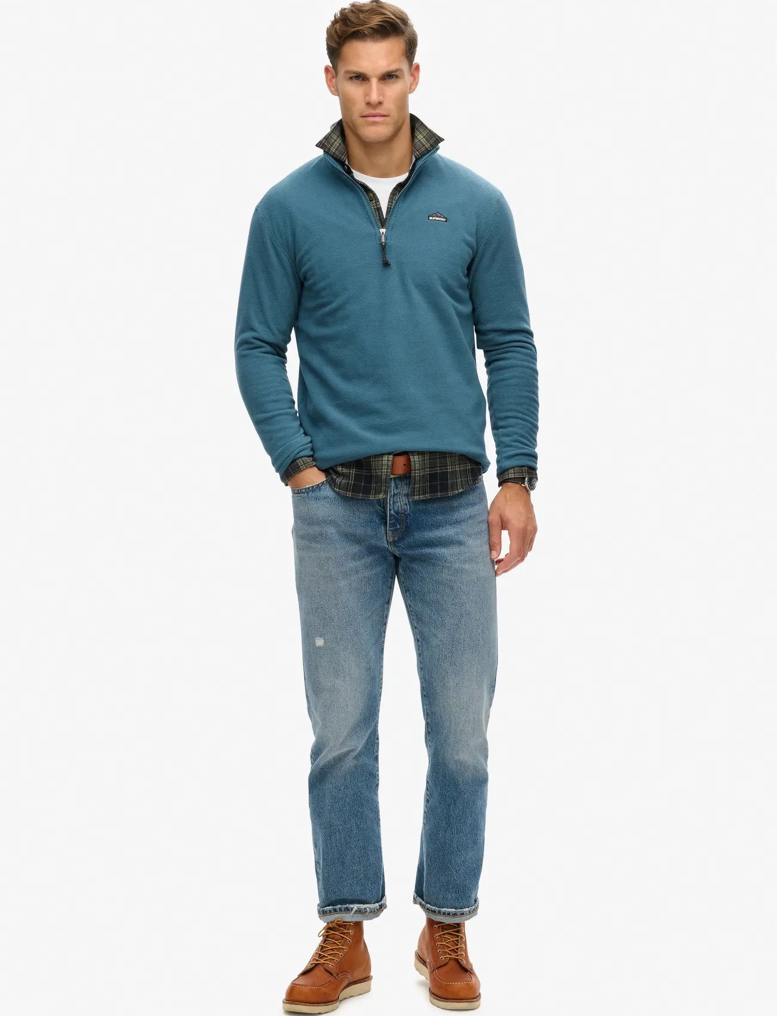 Superdry - POLAR FLEECE HALF ZIP - fleece-pullover - orion blue - 4