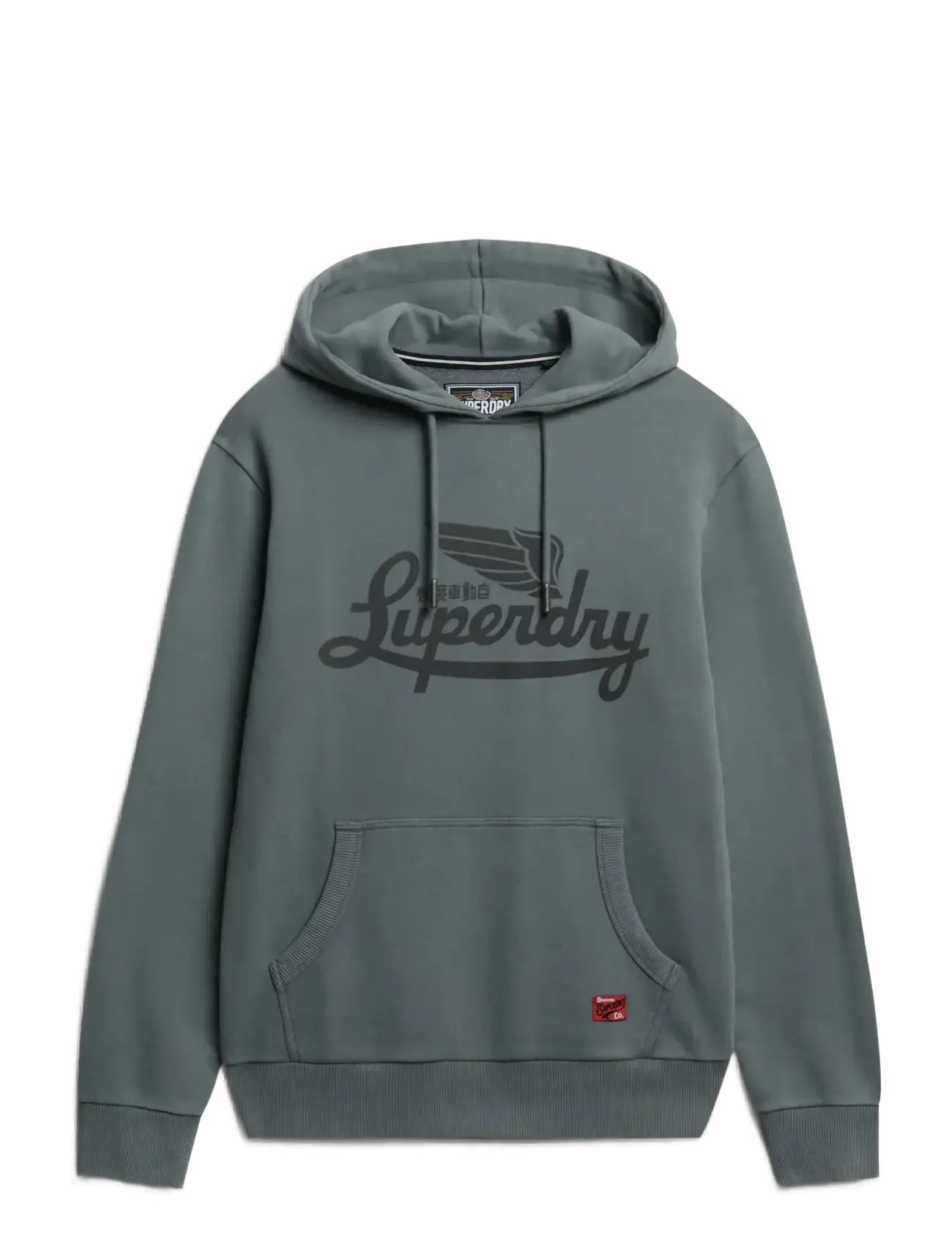Superdry HERITAGE BRAND RELAXED HOOD - Kläder - STORMY WEATHER BLUE / blue