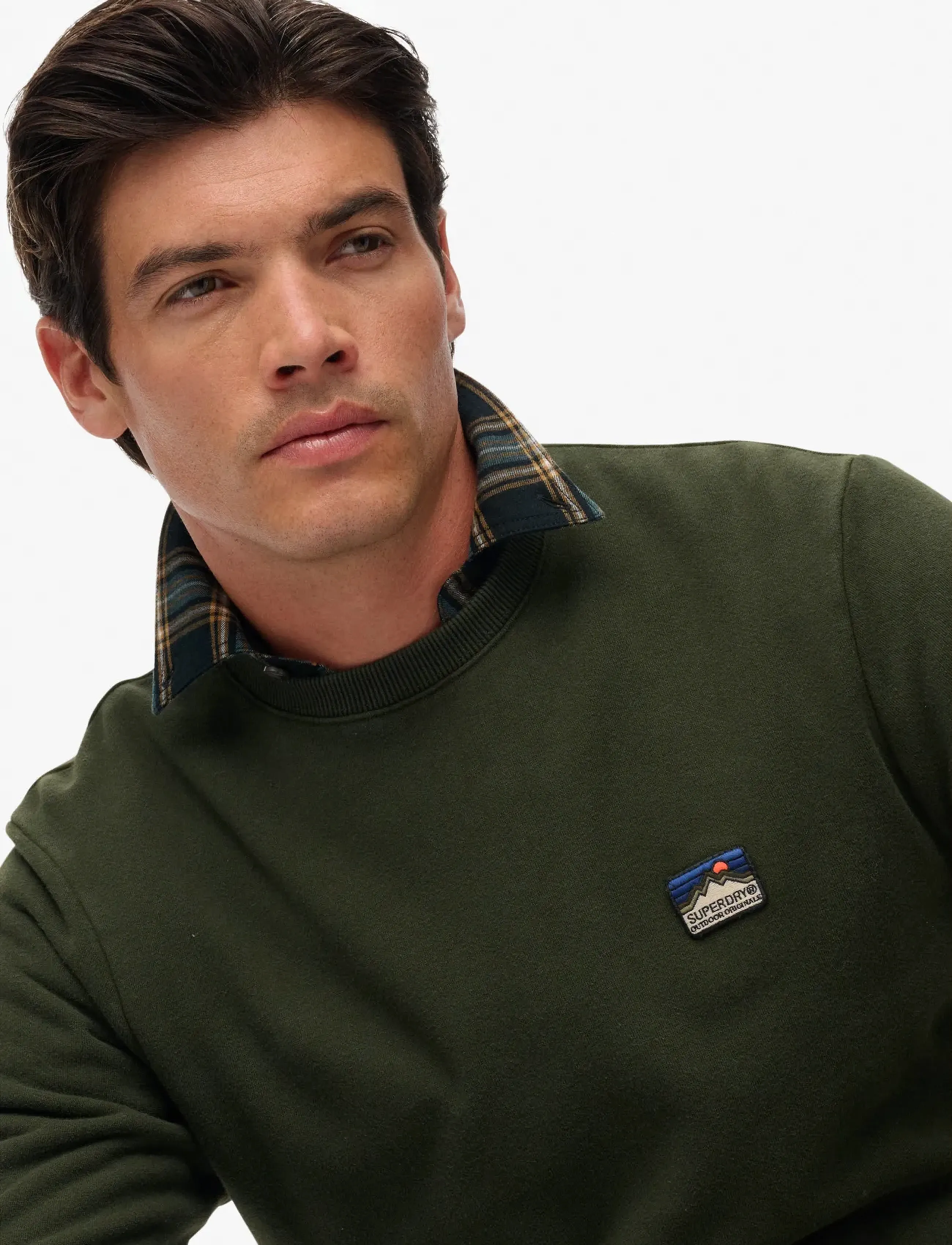 Superdry - GREAT OUTDOORS EMB RLXD SWEAT - Ümmarguse kaelusega kudumid - surplus goods olive green - 4