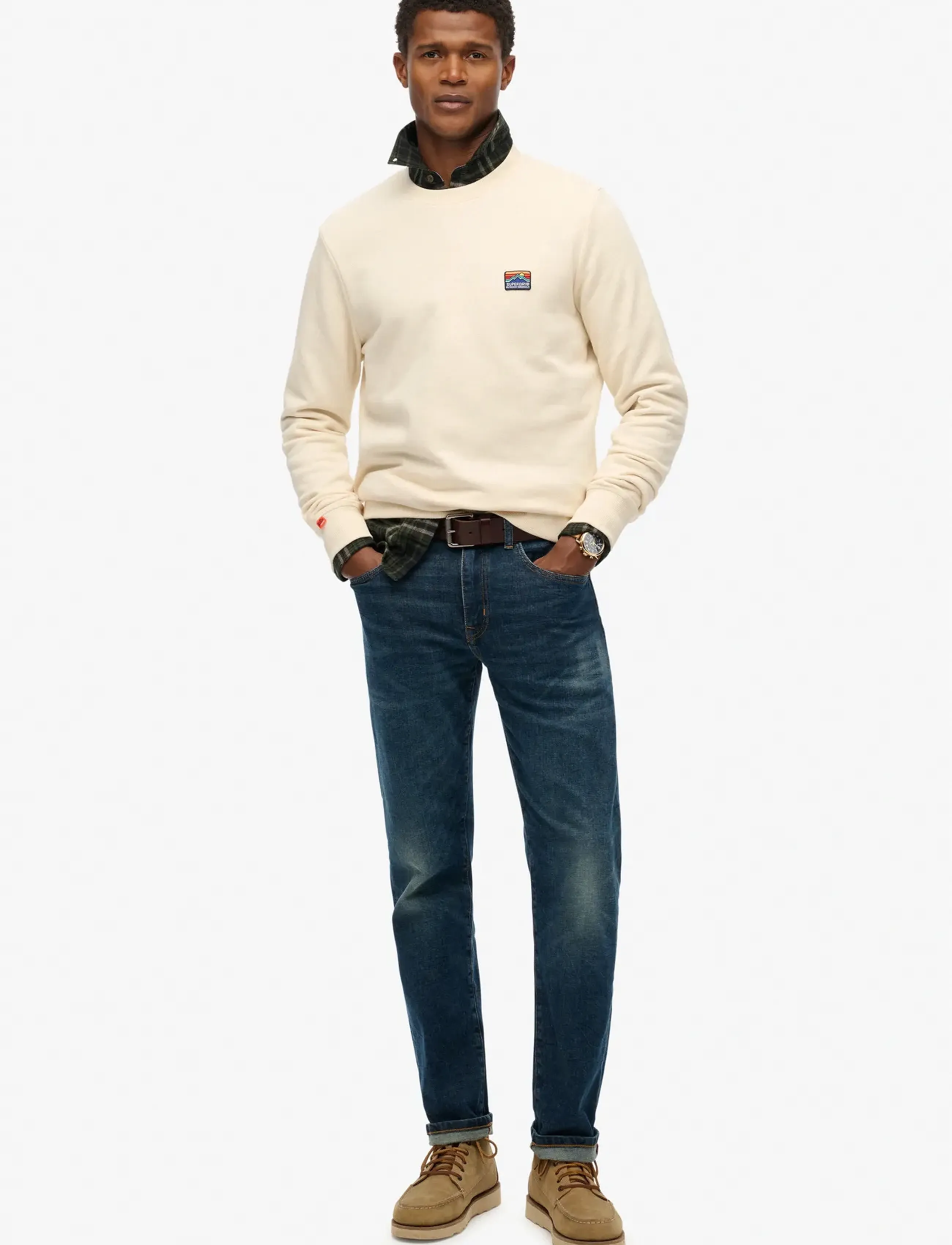 Superdry - GREAT OUTDOORS EMB RLXD SWEAT - Ümmarguse kaelusega kudumid - oatmeal beige - 2