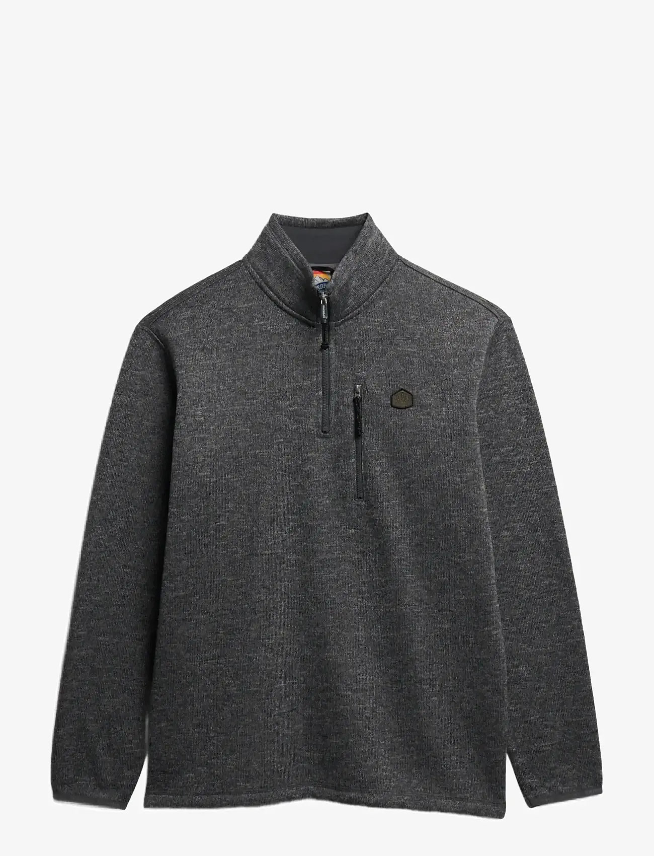 Superdry - STORM FLEECE HALF ZIP - dressipluusid - storm charcoal grey slub - 0