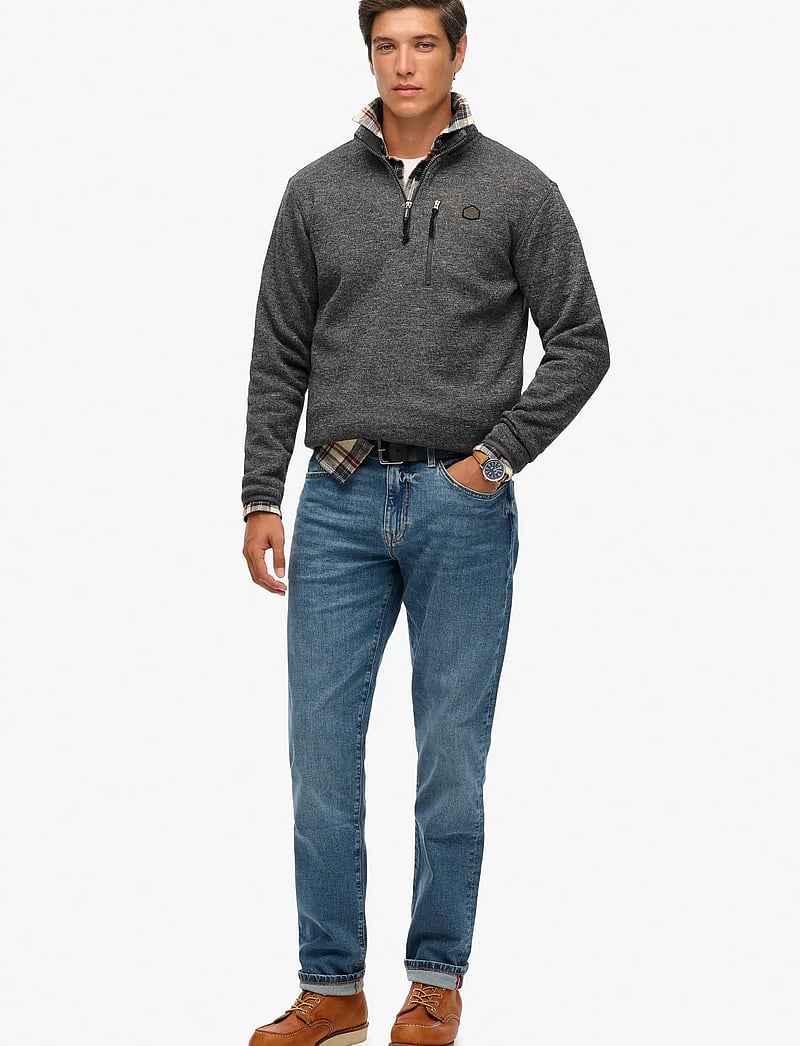 Superdry - STORM FLEECE HALF ZIP - teddy kampsunid - storm charcoal grey slub - 4