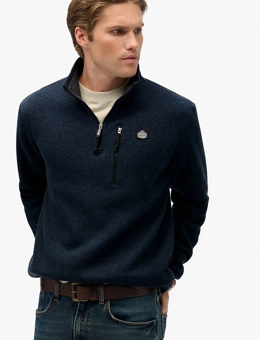 Superdry - STORM FLEECE HALF ZIP - storm navy grit - 3