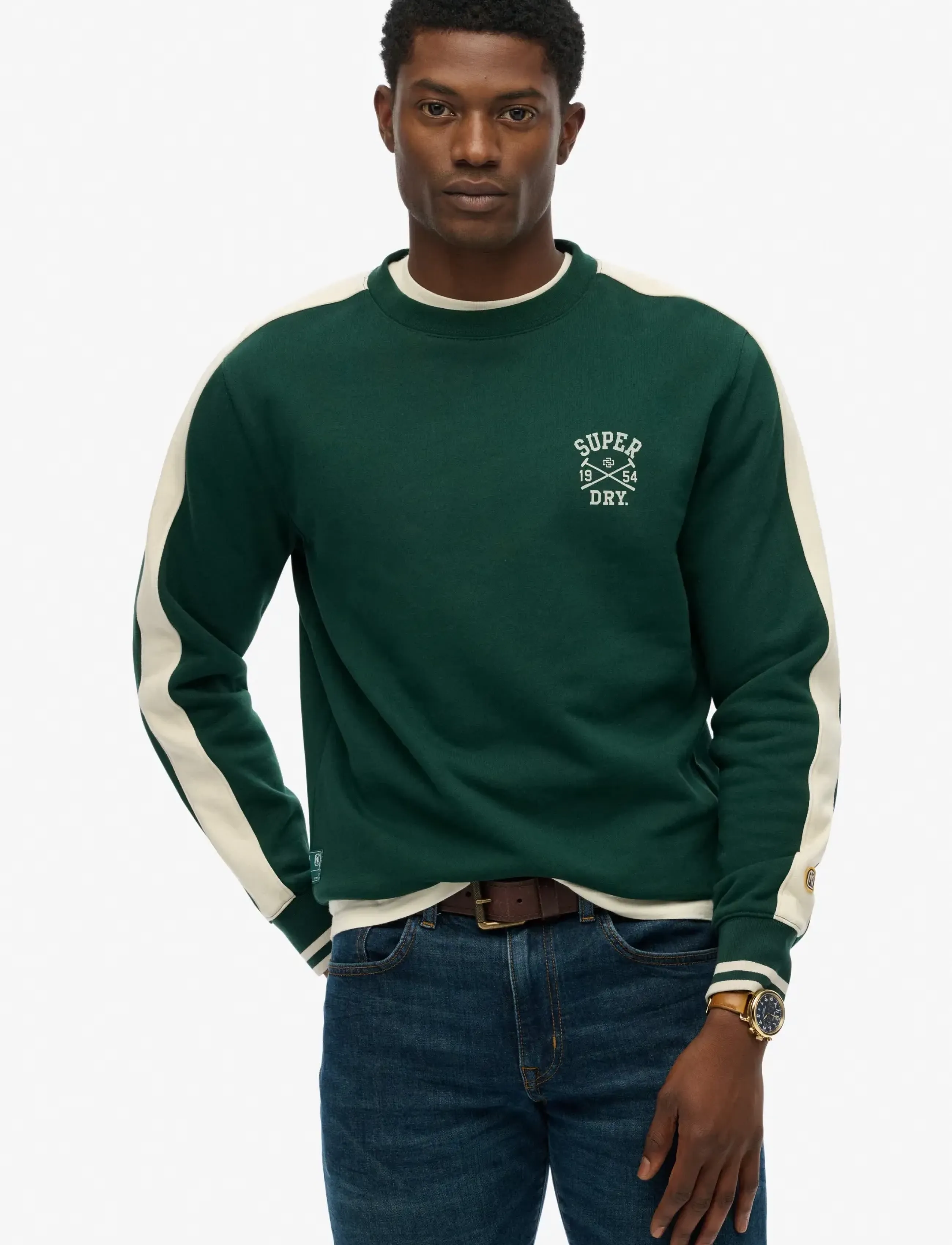 Superdry ATHLETIC CLUB CREW - Sweatshirts & Hoodies - ENAMEL GREEN / green