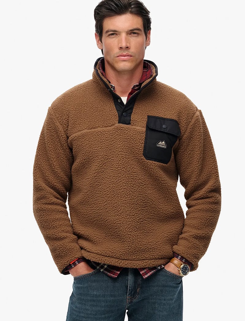Superdry - FUJI FLEECE HALF ZIP - teddy sweaters - pecan brown - 0