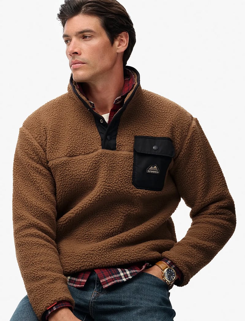 Superdry - FUJI FLEECE HALF ZIP - teddy sweaters - pecan brown - 3