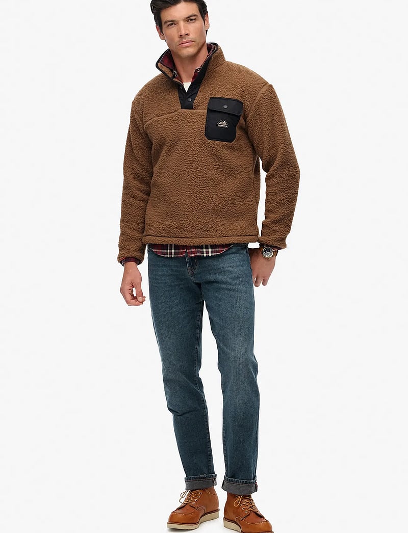 Superdry - FUJI FLEECE HALF ZIP - teddy sweaters - pecan brown - 4