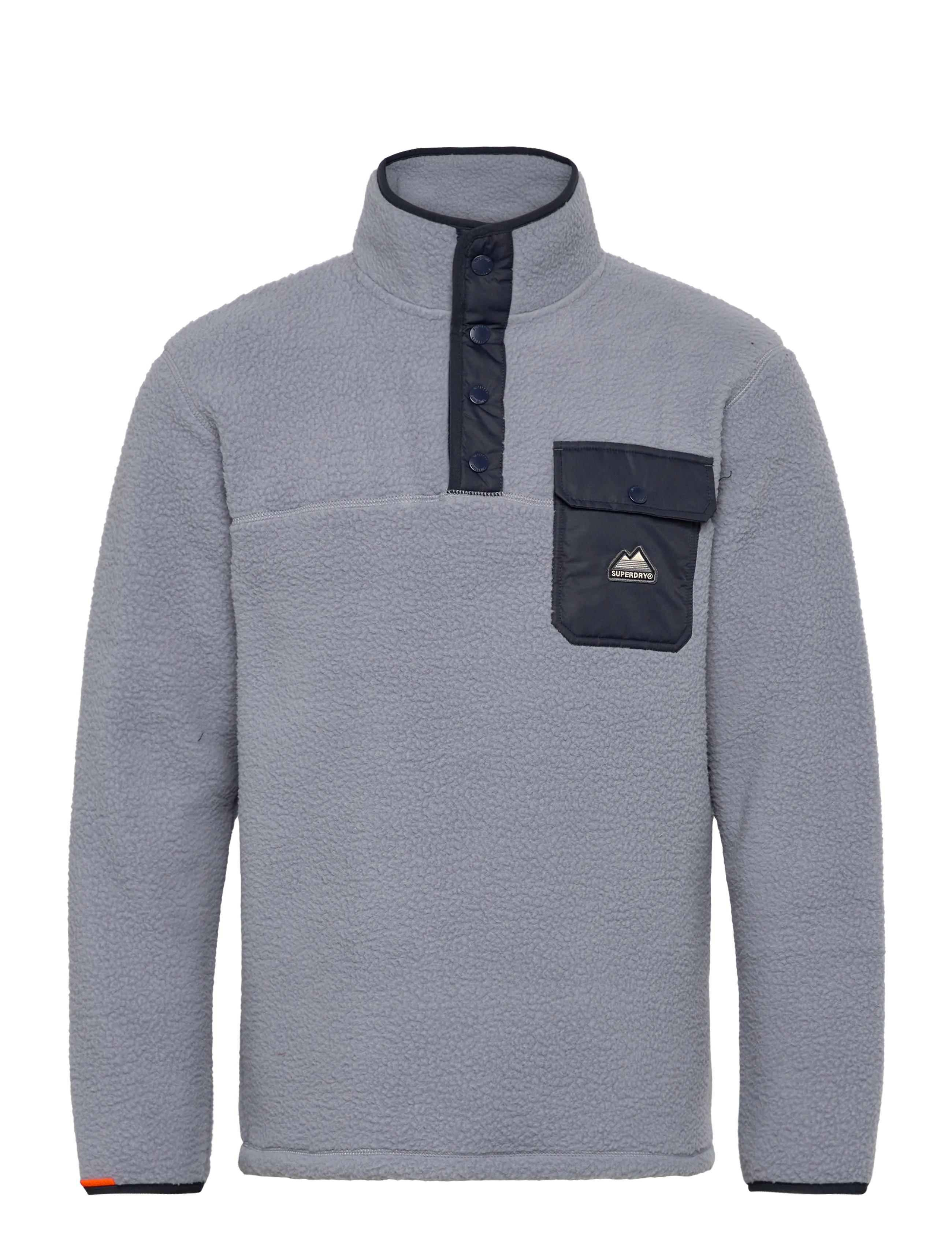 Superdry FUJI FLEECE HALF ZIP - Mellanlager - WASHED DENIM BLUE / grey