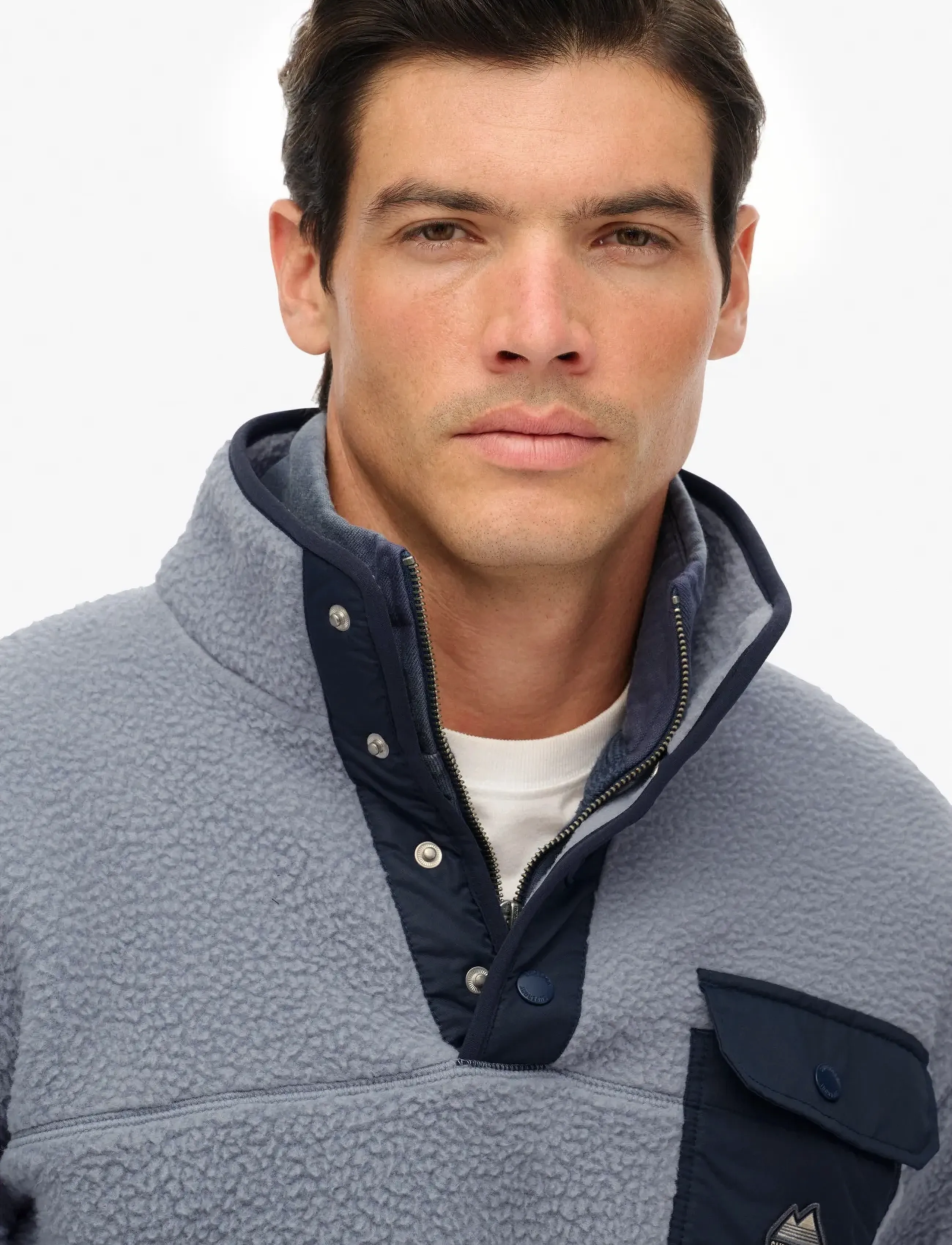 Superdry - FUJI FLEECE HALF ZIP - dressipluusid - washed denim blue - 3