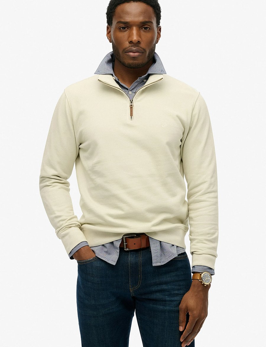 Superdry - CLASSIC ESSENTIAL HALF ZIP - sweatshirts - silver birch - 0