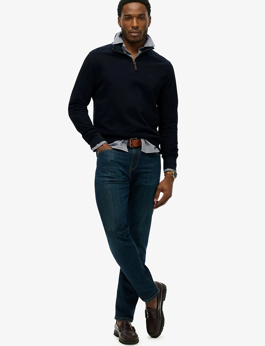 Superdry - CLASSIC ESSENTIAL HALF ZIP - sweatshirts - super dark navy - 4