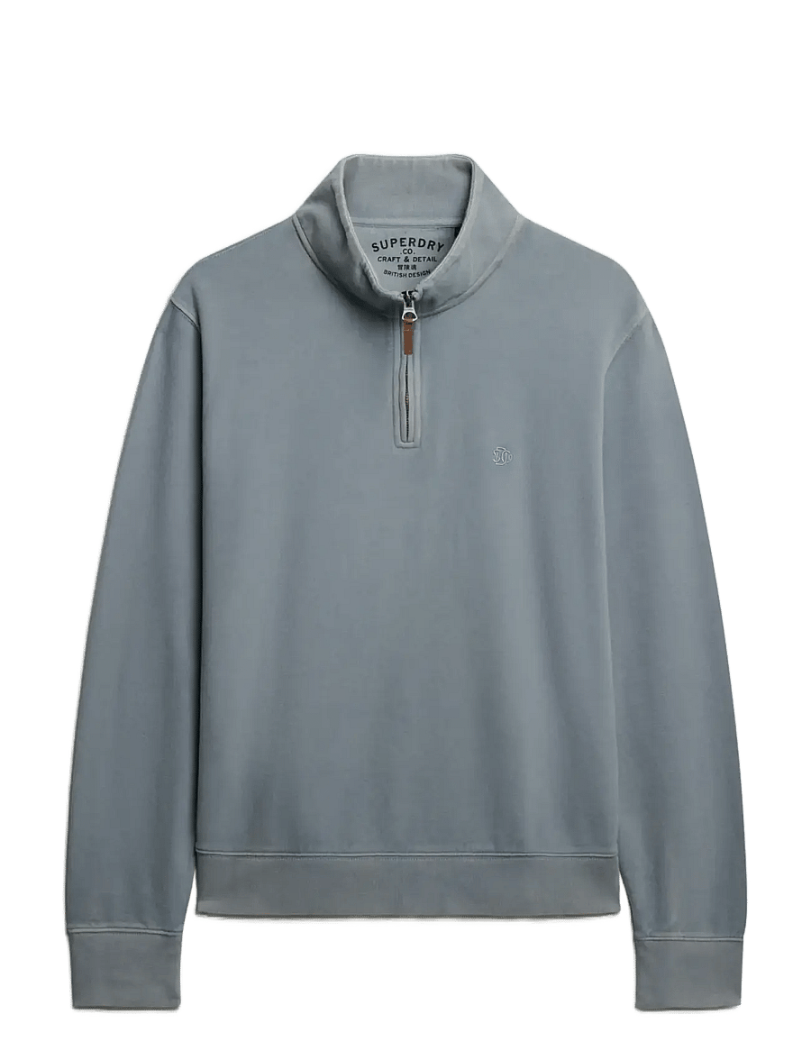 Superdry - CLASSIC ESSENTIAL HALF ZIP - sweatshirts - washed denim - 1