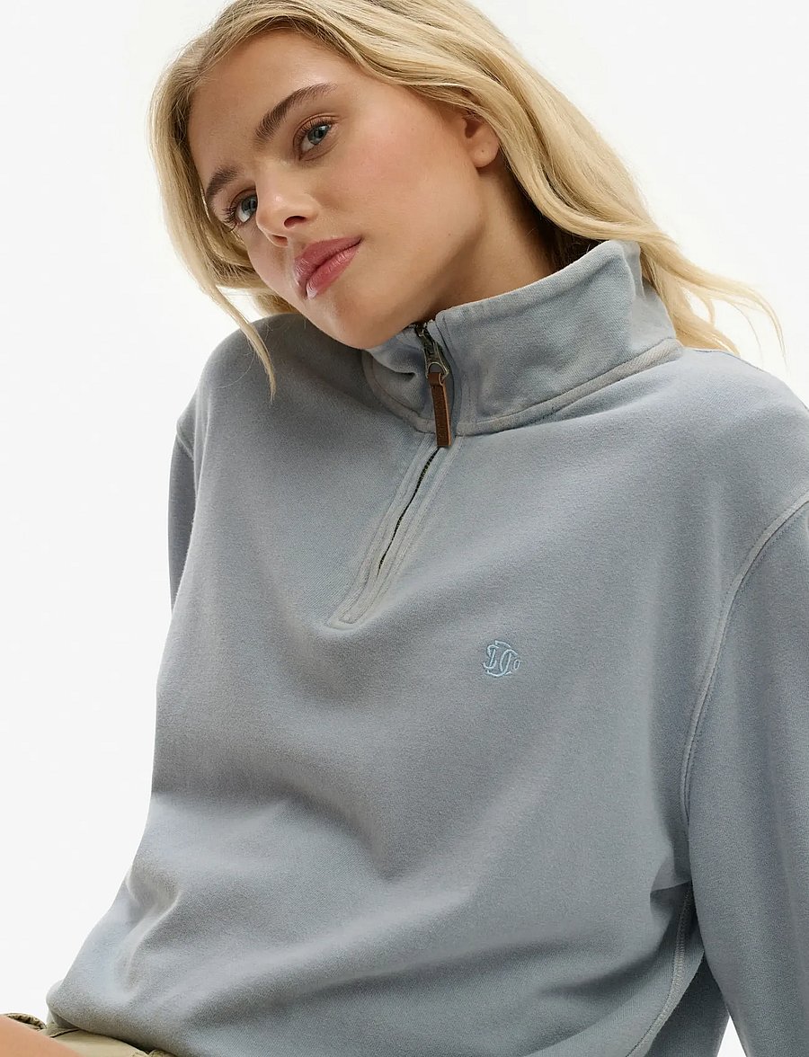 Superdry - CLASSIC ESSENTIAL HALF ZIP - sweatshirts - washed denim - 5