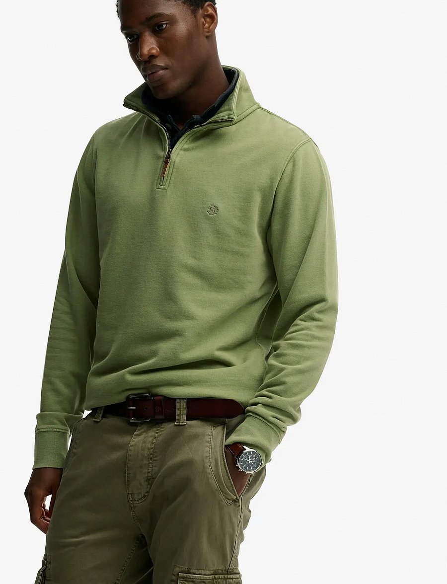 Superdry - CLASSIC ESSENTIAL HALF ZIP - sweatshirts - washed sea green - 4