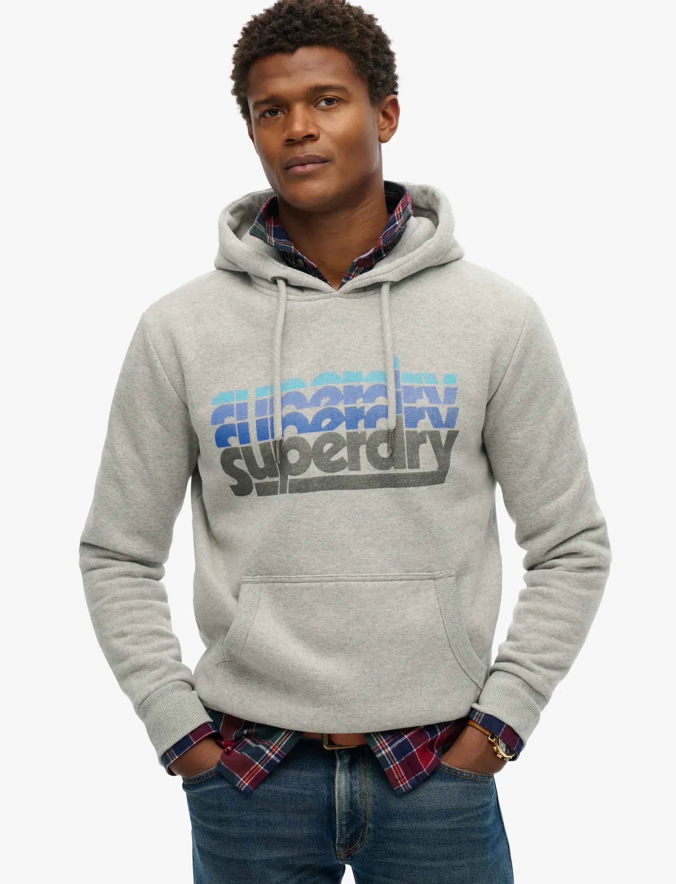 Superdry - STACKED HOOD - sweatshirts - grey marl - 0