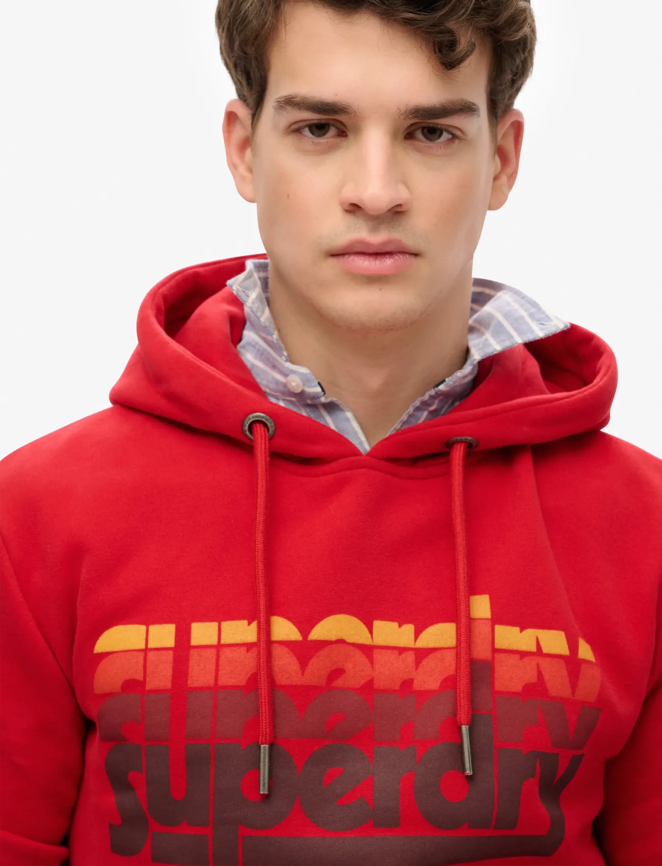 Superdry - STACKED HOOD - varsity red nano wash - 2