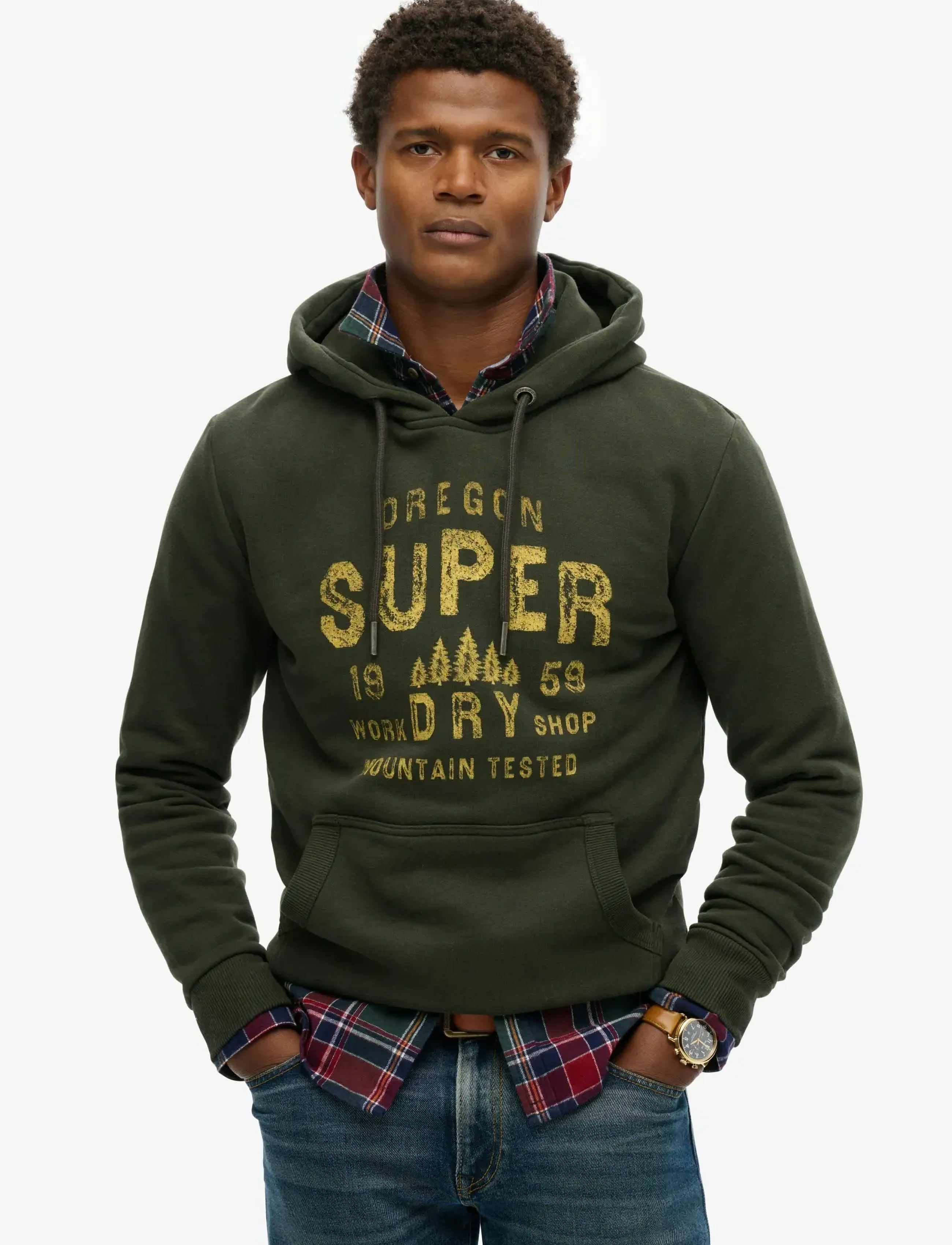 Superdry WORK SHOP HOOD - Kläder - SURPLUS GOODS OLIVE GREEN / khaki/green