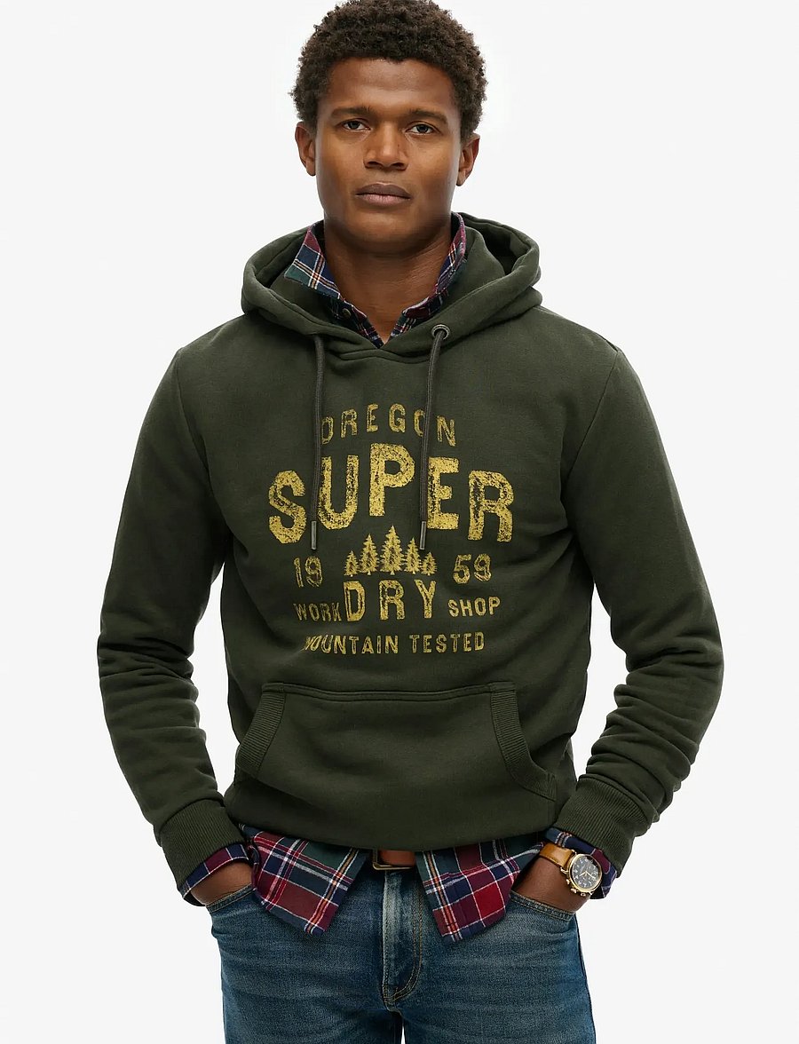 Superdry - WORK SHOP HOOD - hoodies - surplus goods olive green - 0