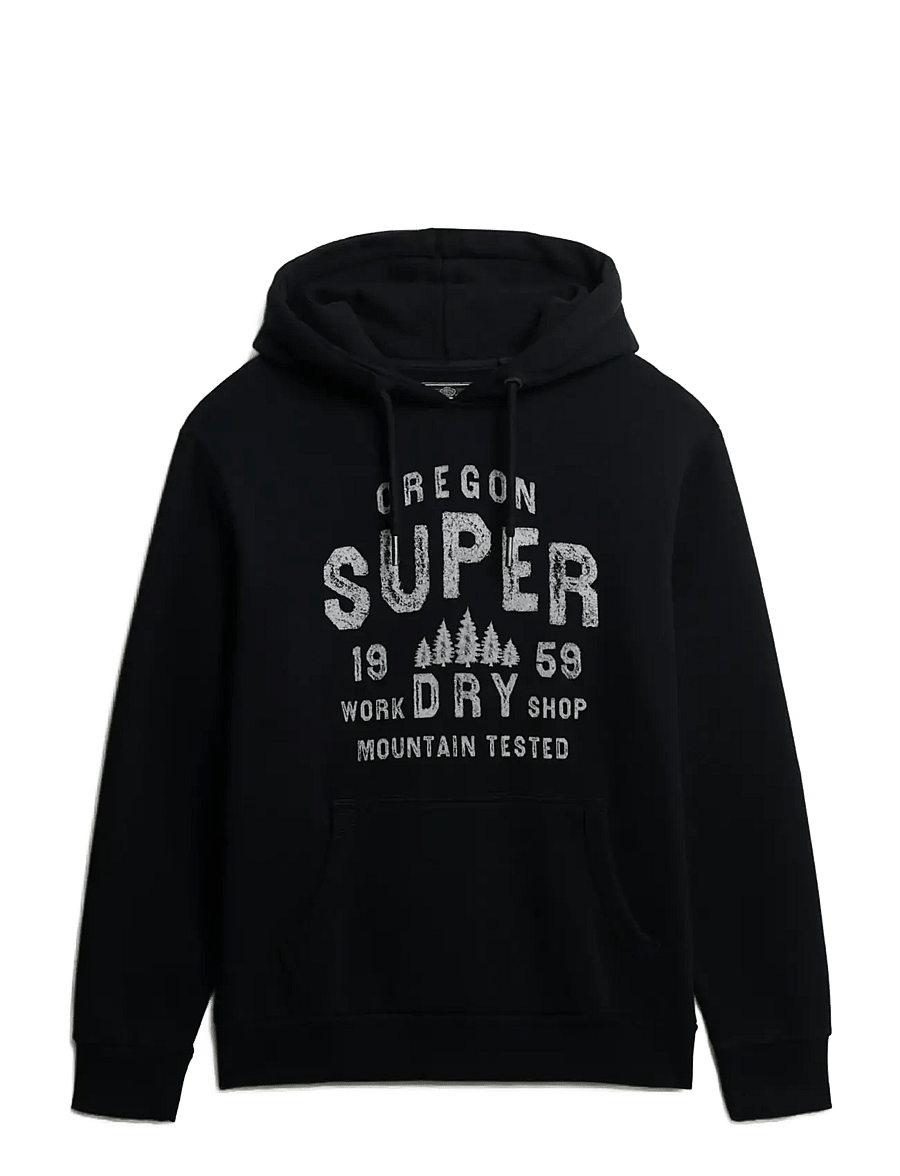 Superdry - WORK SHOP HOOD - hoodies - black - 1
