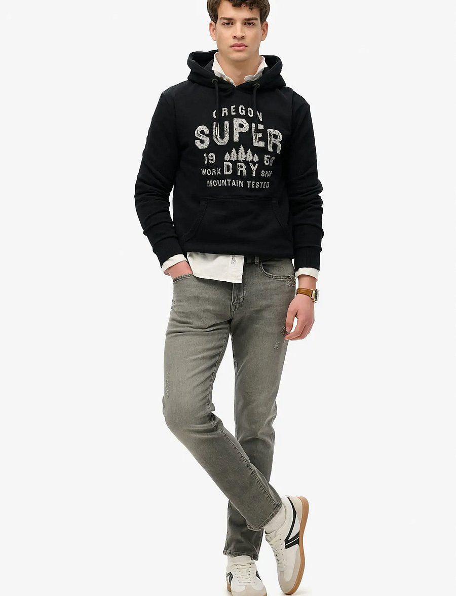 Superdry - WORK SHOP HOOD - hoodies - black - 4