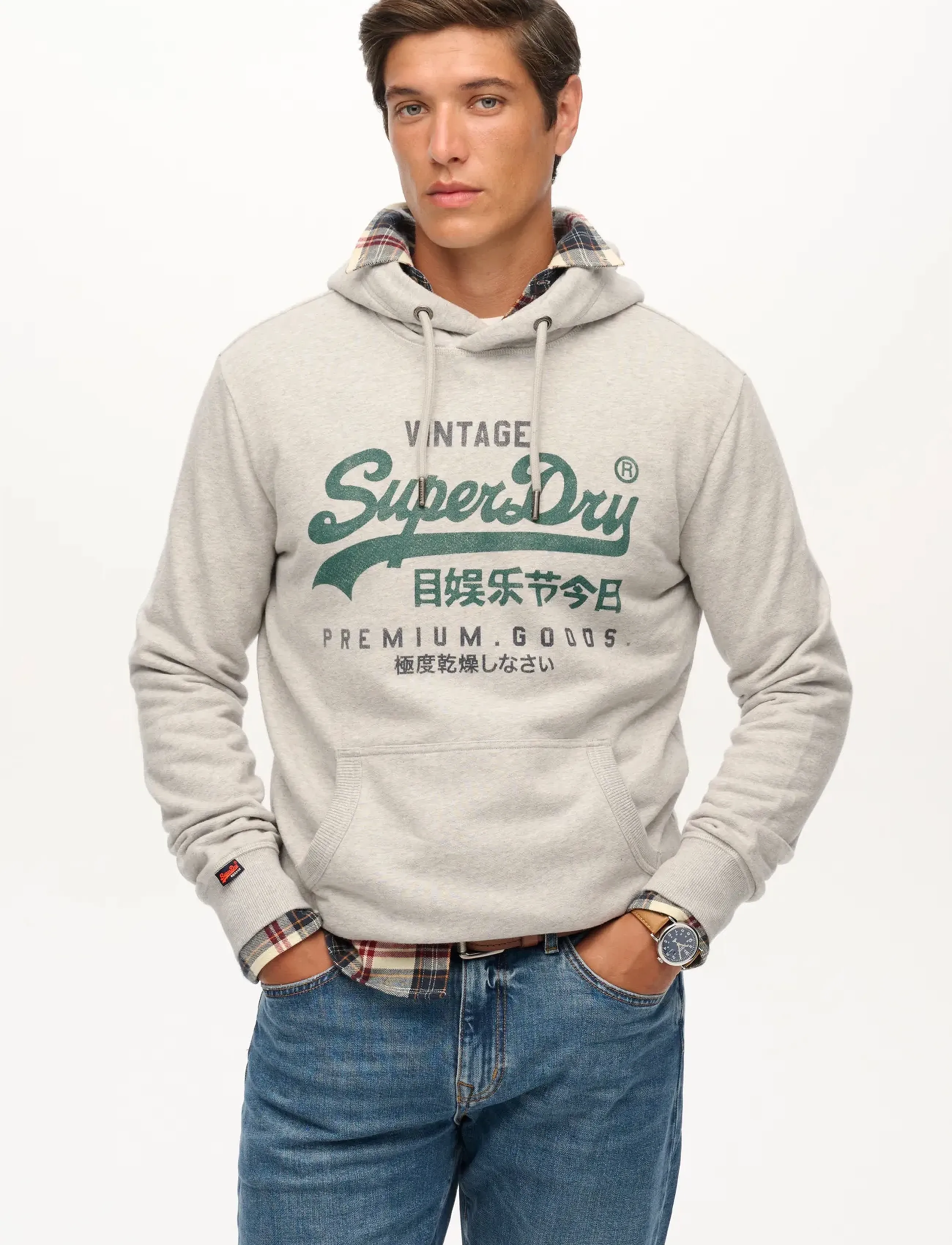 Superdry VL DUO CLASSIC HOOD - Sweatshirts - ICE GREY MARL / grey