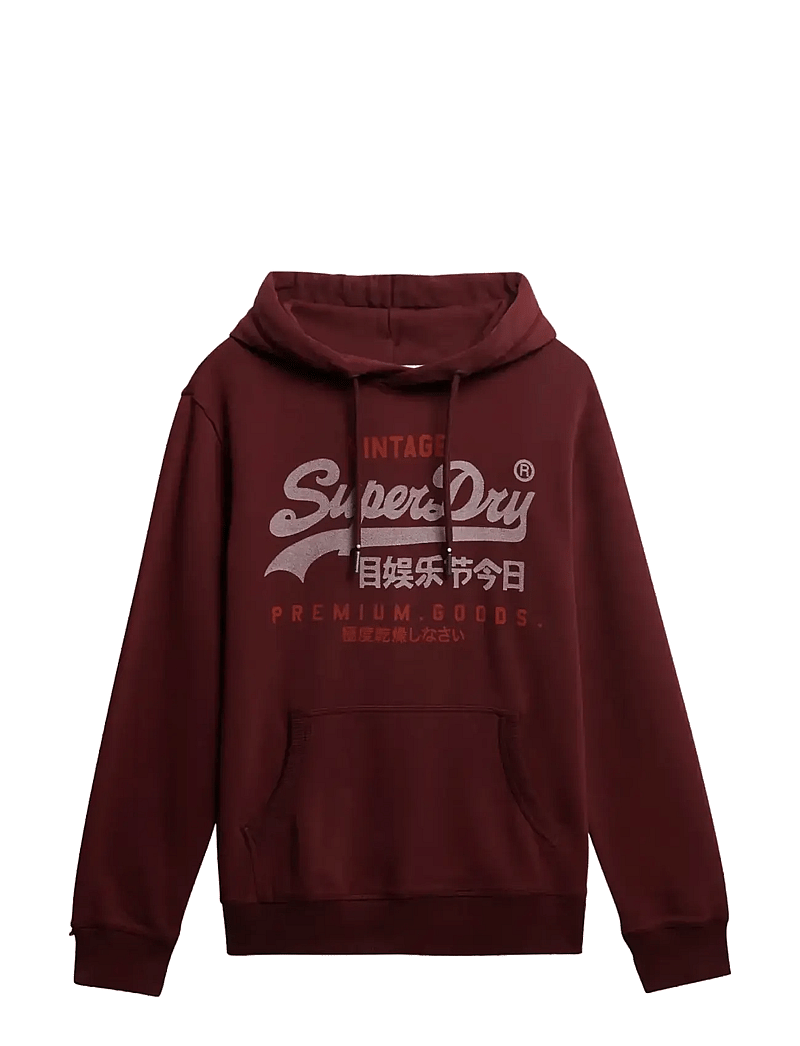 Superdry - VL DUO CLASSIC HOOD - hættetrøjer - port red - 1