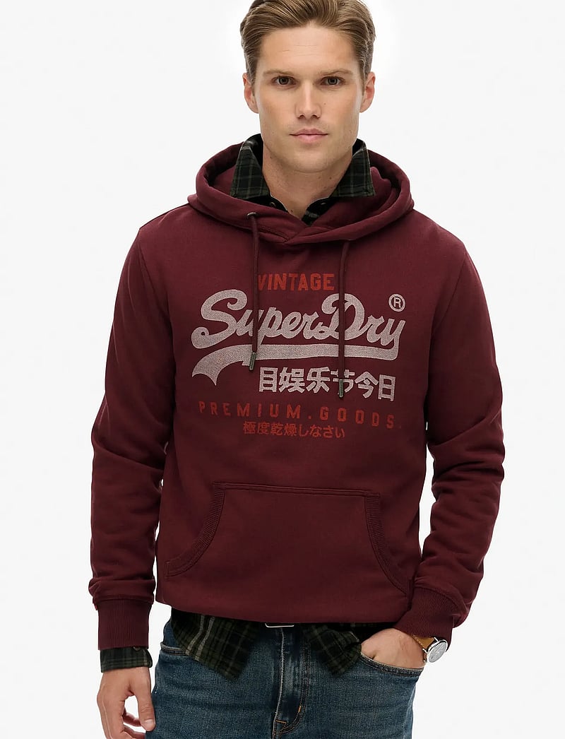 Superdry - VL DUO CLASSIC HOOD - hættetrøjer - port red - 0