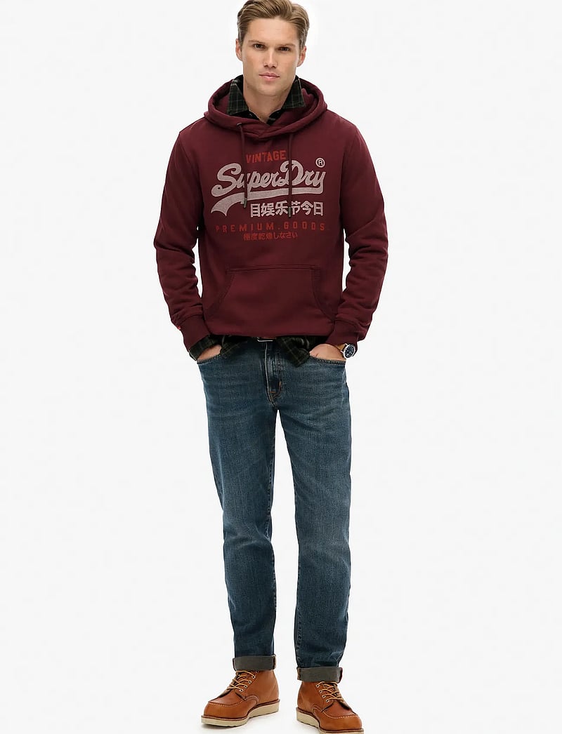 Superdry - VL DUO CLASSIC HOOD - hættetrøjer - port red - 2