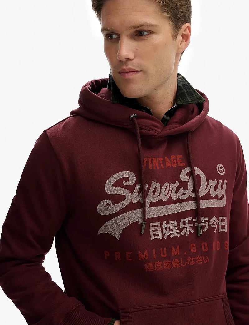 Superdry - VL DUO CLASSIC HOOD - hættetrøjer - port red - 3
