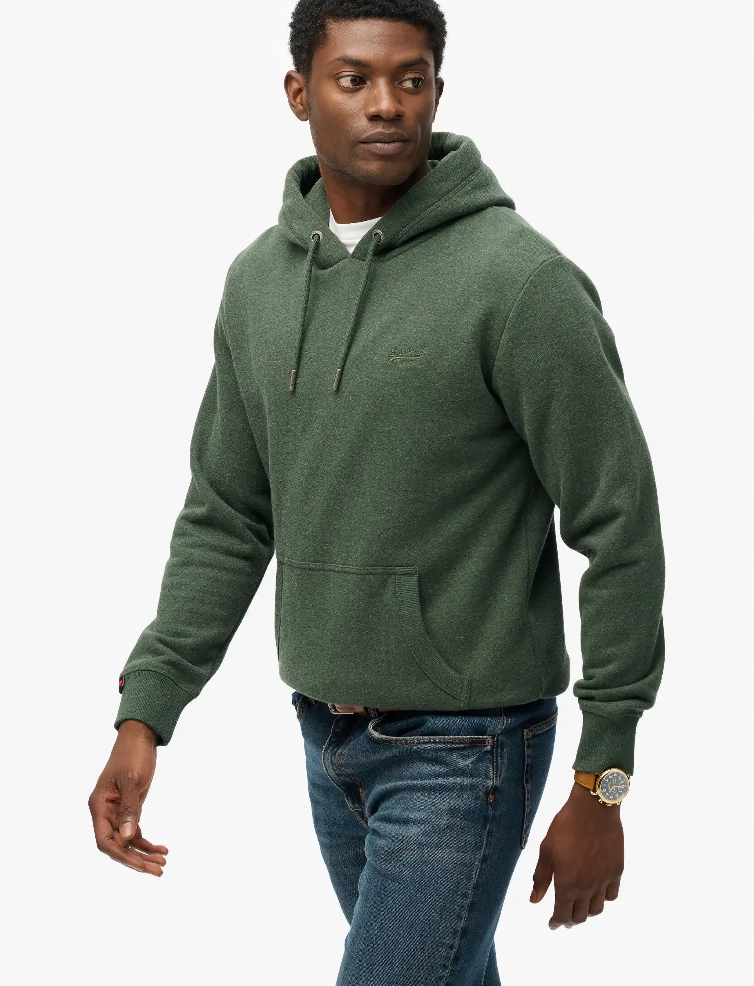 Superdry - ESSENTIAL LOGO HOODIE HB - sweatshirts - deep forest green marl new - 3