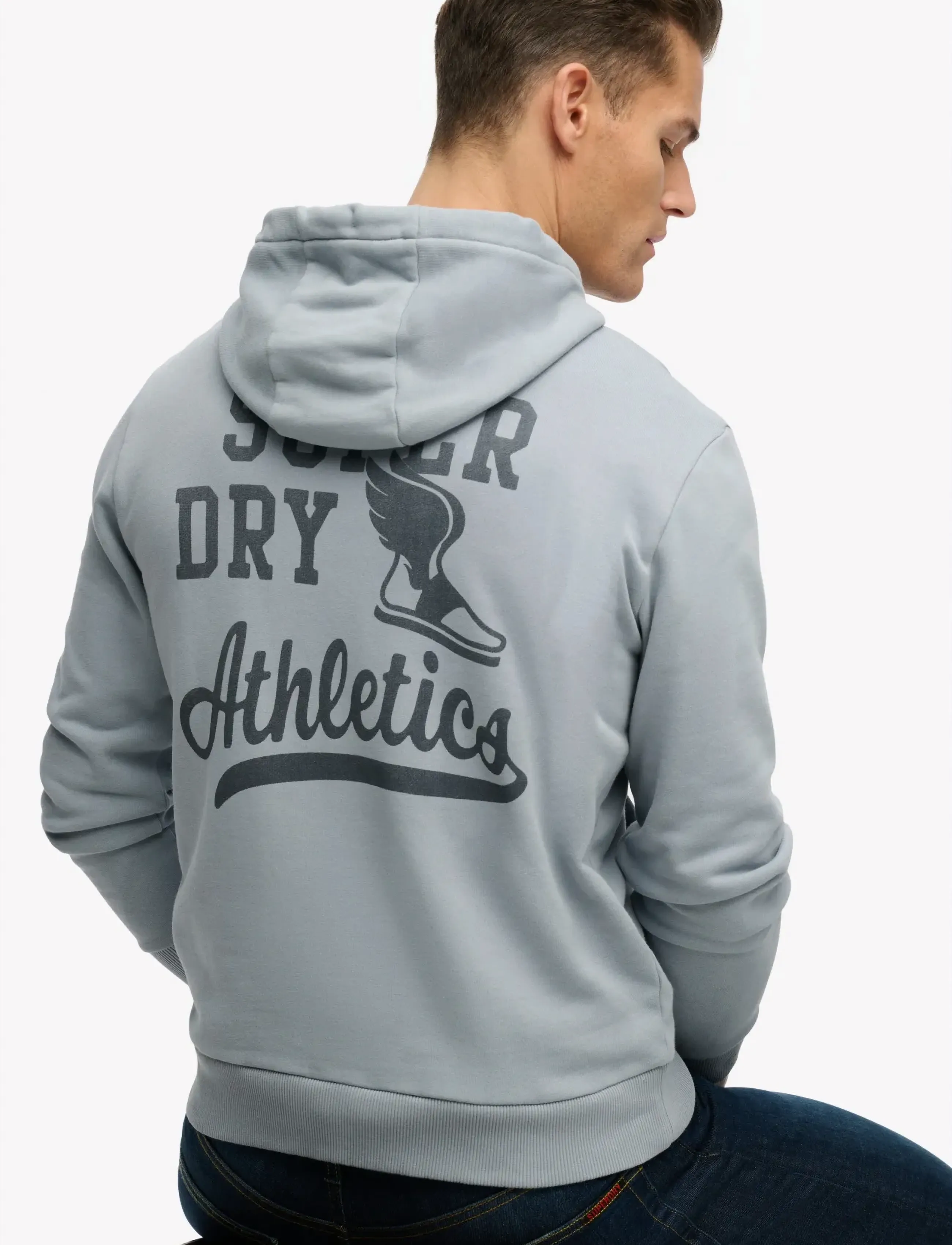 Superdry - ATH ESS HOODIE - sweatshirts - washed denim - 4