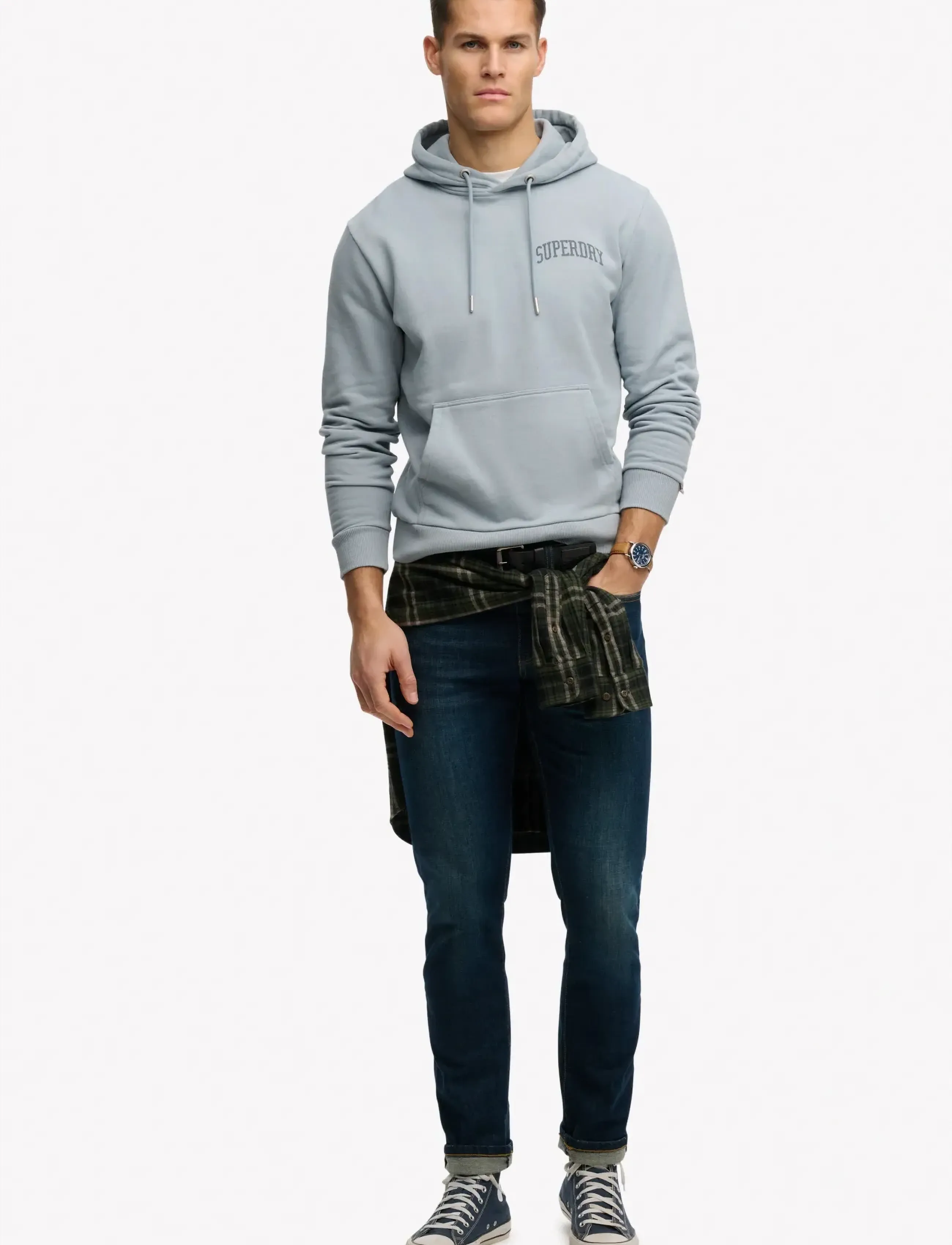 Superdry - ATH ESS HOODIE - sweatshirts - washed denim - 5