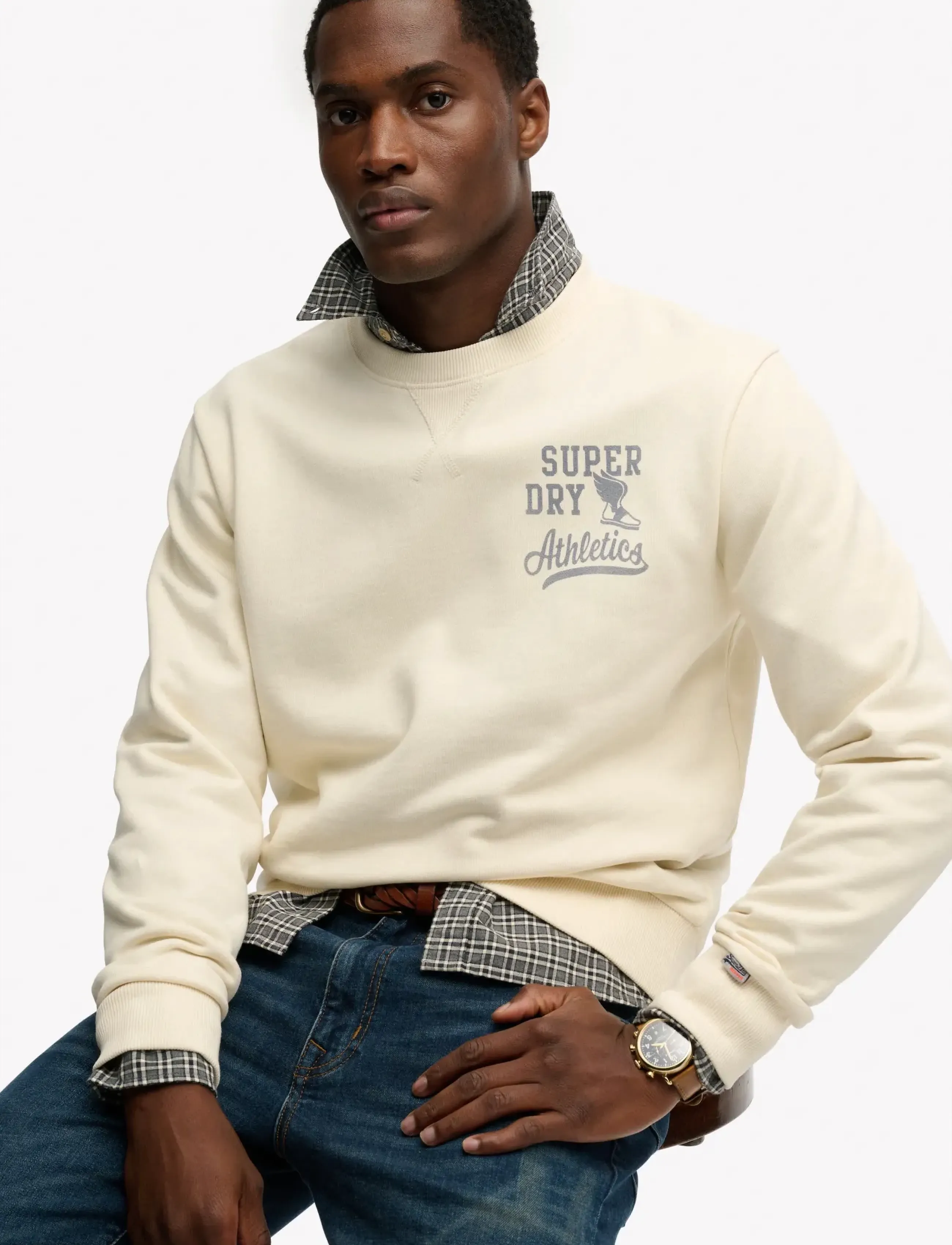 Superdry - ATH ESS CREW - sweatshirts - desert bone off white - 4