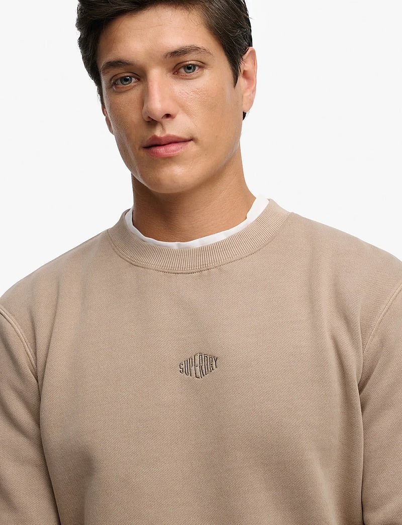 Superdry - MICRO LOGO CREW - kollektionen - light beige - 2