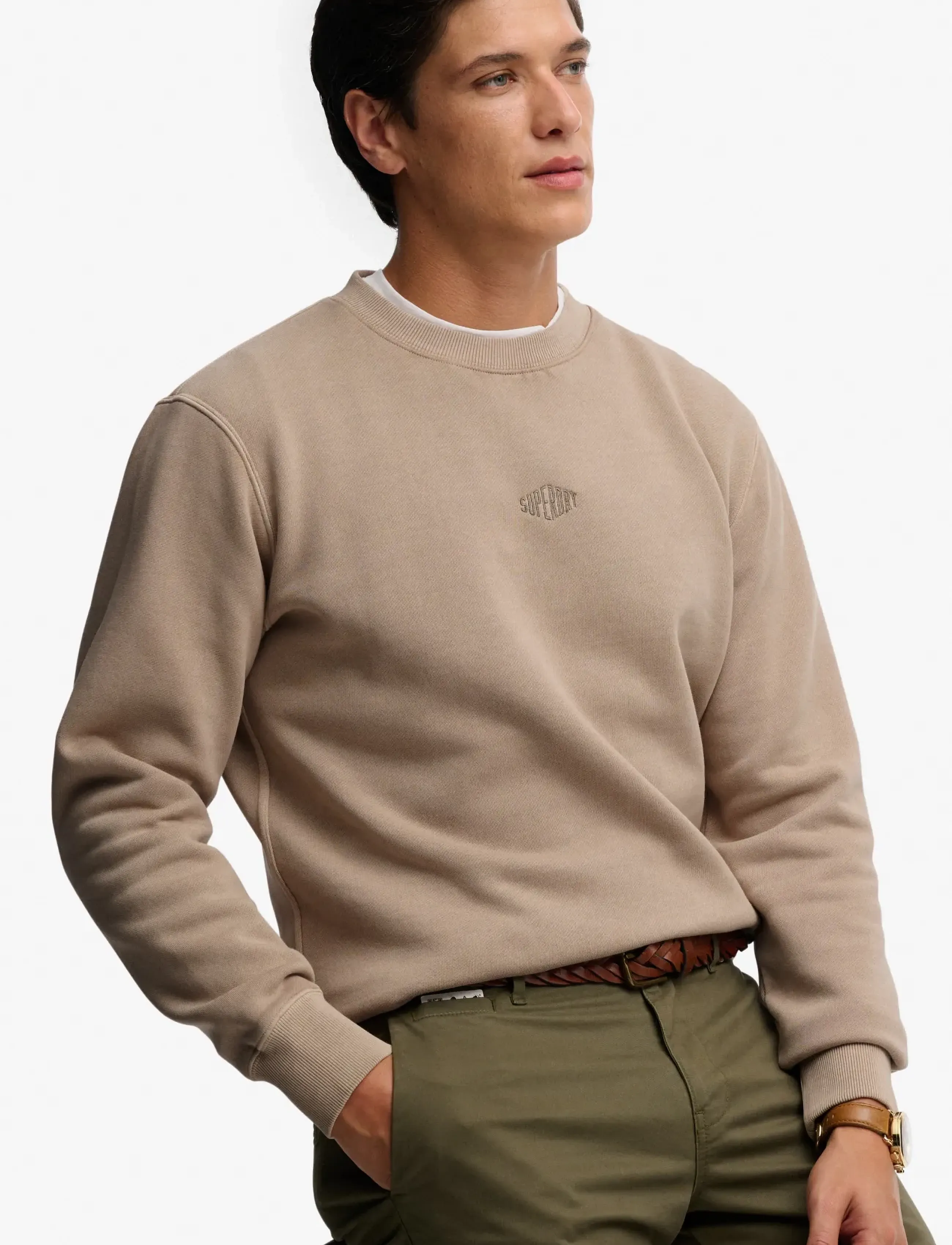 Superdry - MICRO LOGO CREW - kolekcijas - light beige - 3
