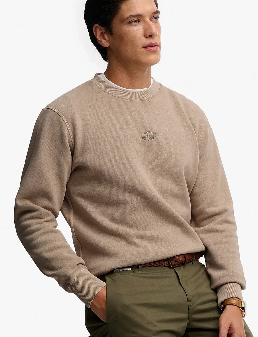 Superdry - MICRO LOGO CREW - kolekcijas - light beige - 3