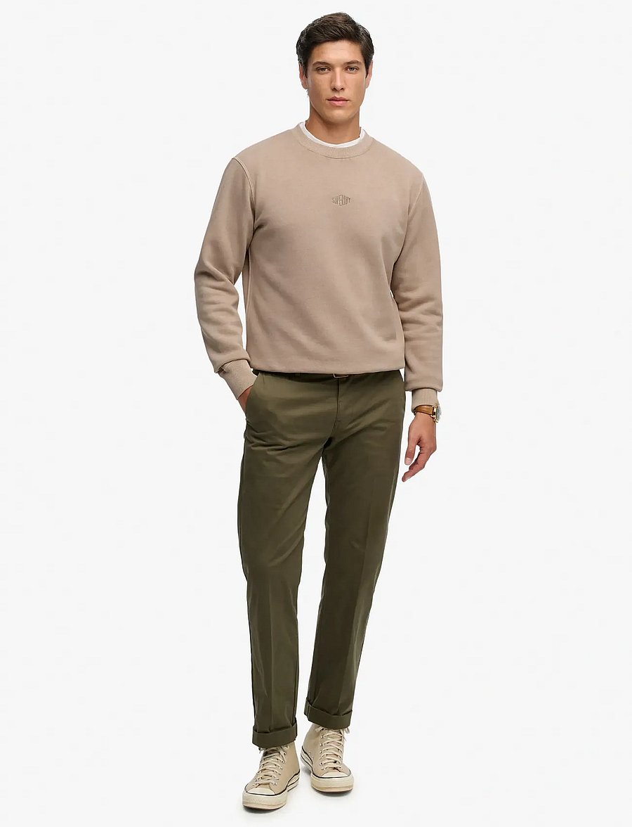 Superdry - MICRO LOGO CREW - kollektsioonid - light beige - 4