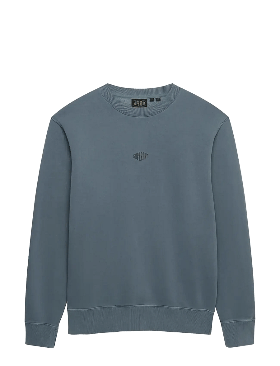 Superdry - MICRO LOGO CREW - kollektioner - stormy weather blue - 1