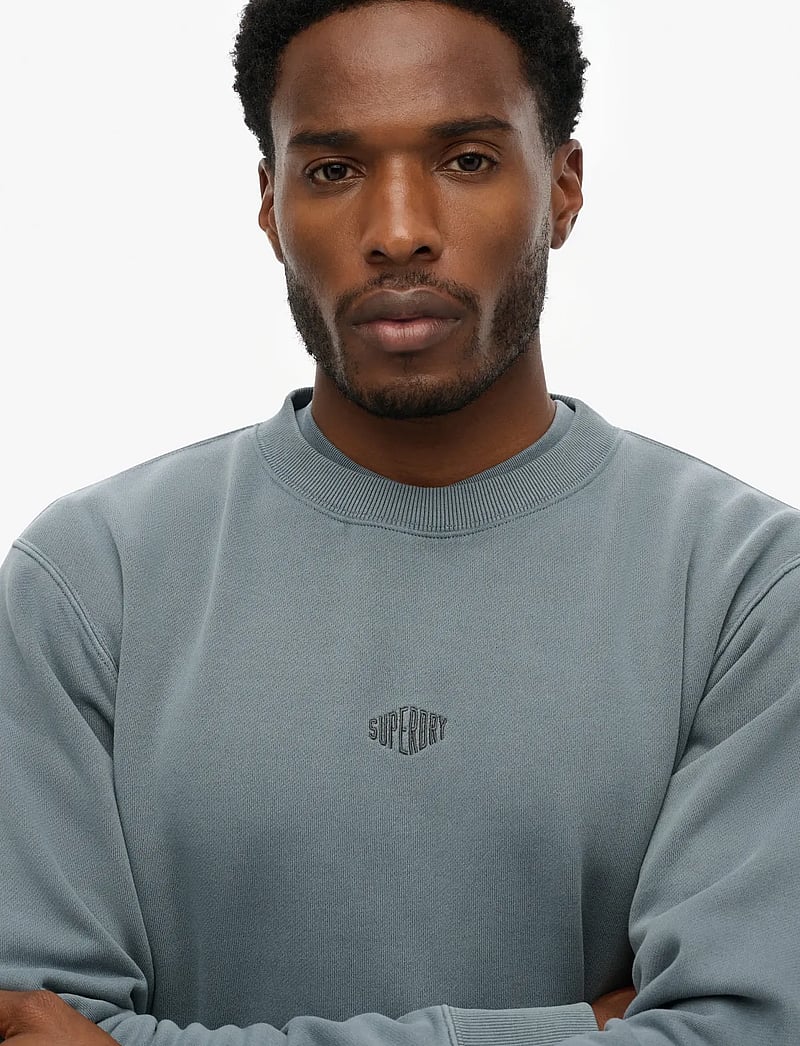 Superdry - MICRO LOGO CREW - kollektioner - stormy weather blue - 2