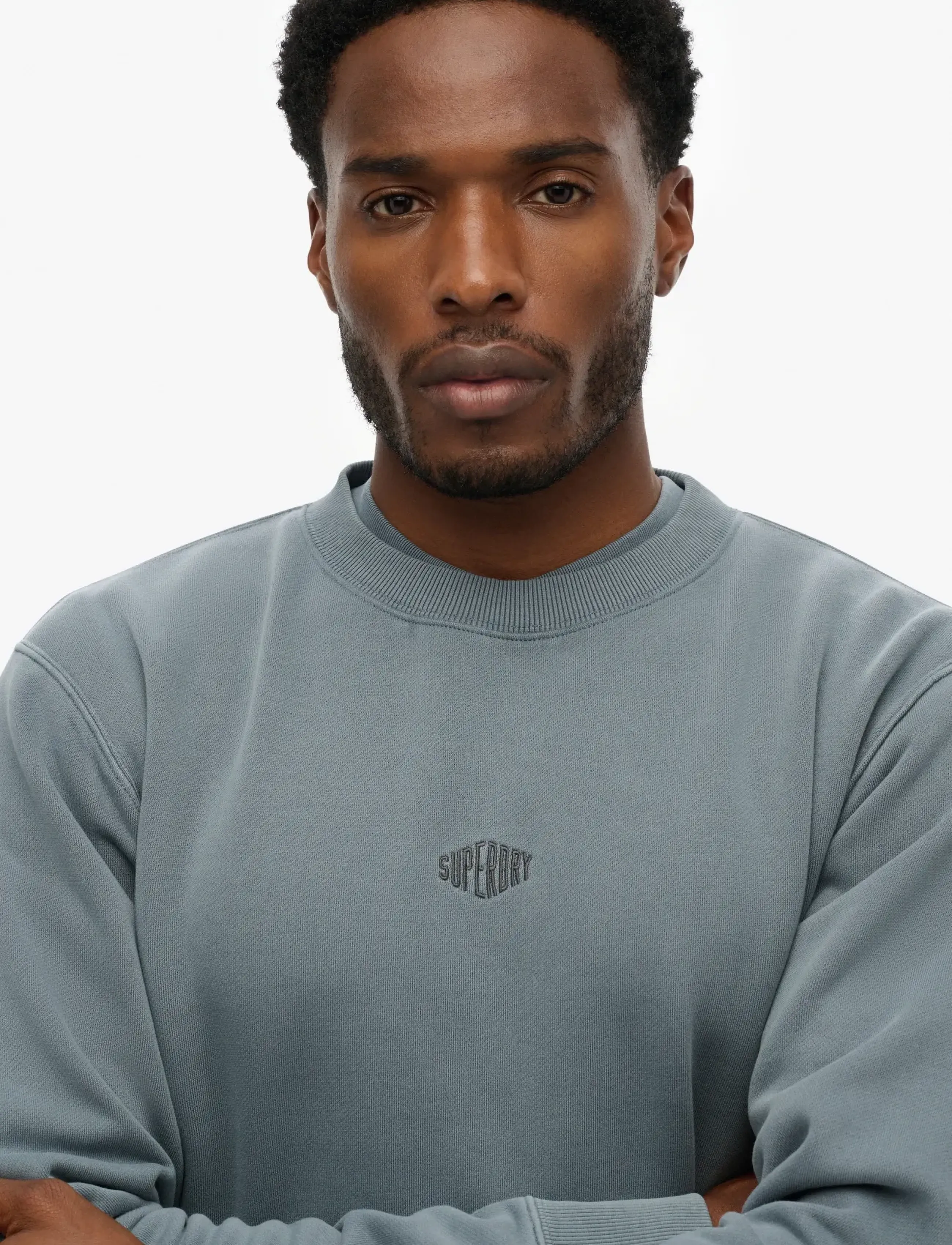 Superdry - MICRO LOGO CREW - sweatshirts - stormy weather blue - 2