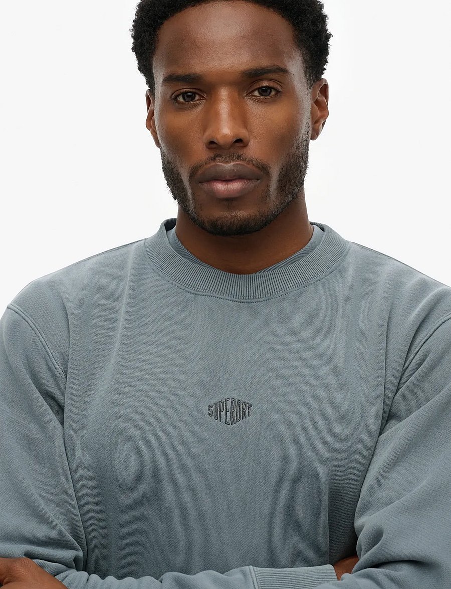 Superdry - MICRO LOGO CREW - collections - stormy weather blue - 2