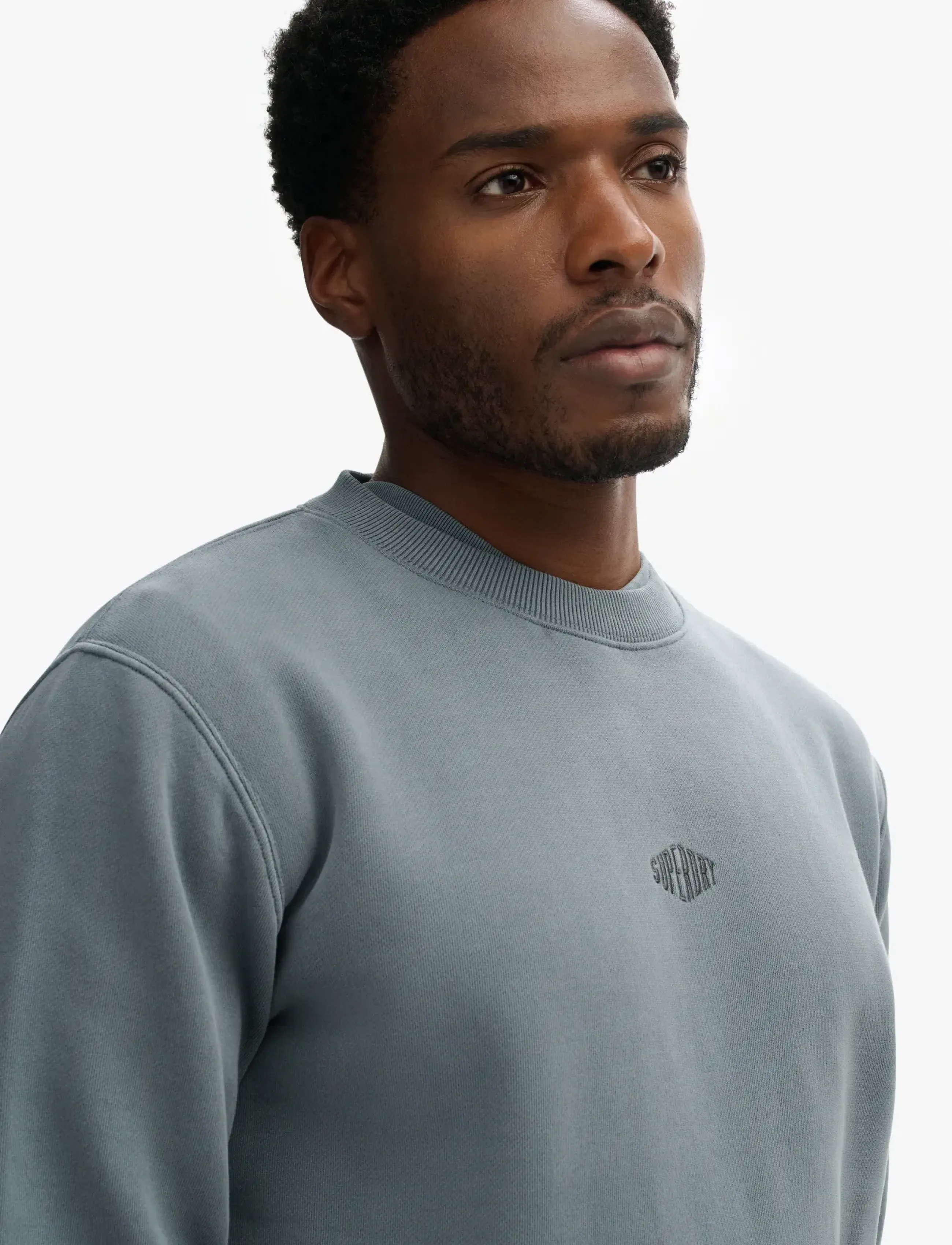 Superdry - MICRO LOGO CREW - kollektioner - stormy weather blue - 3
