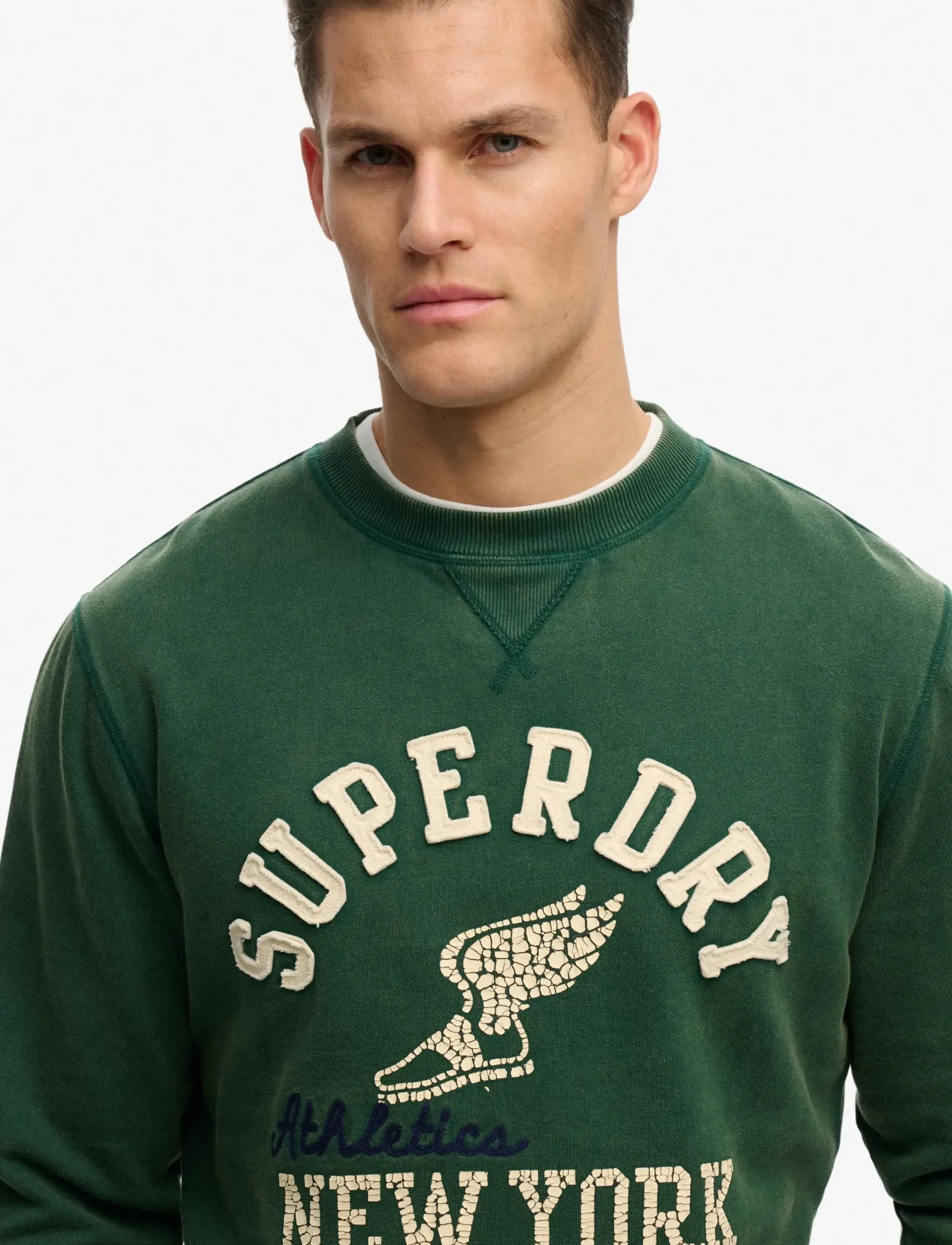 Superdry - VINTAGE ATHLETIC CREW - kollektioner - dark green - 2
