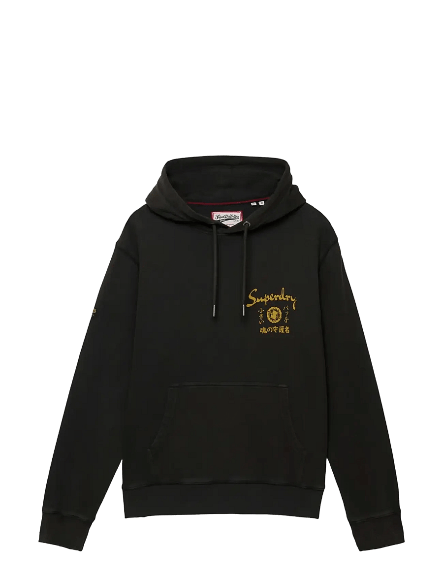 Superdry - TOKYO NARRATIVE LOOSE HOOD - hættetrøjer - bison black - 1