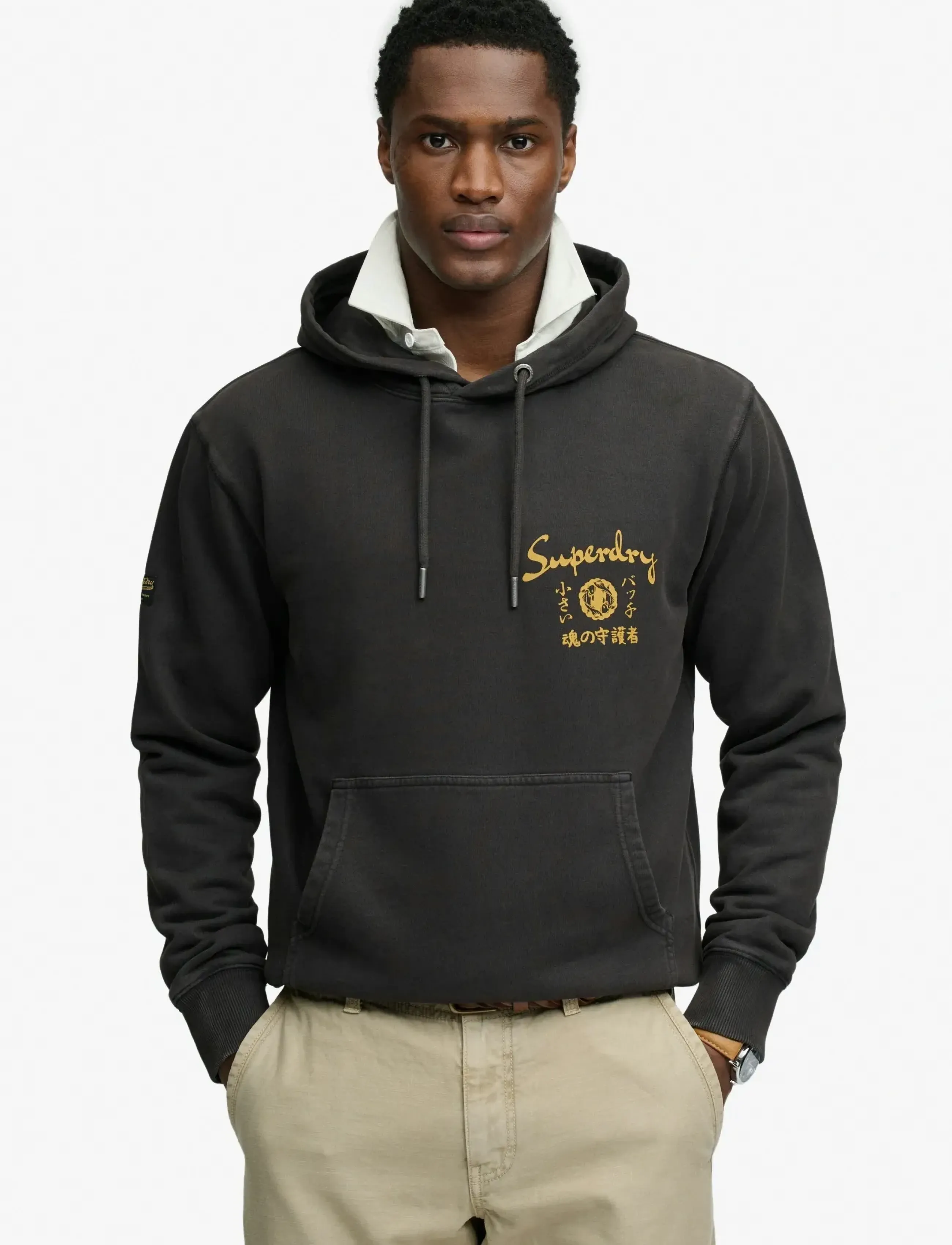 Superdry TOKYO NARRATIVE LOOSE HOOD - Neuheiten - BISON BLACK / navy